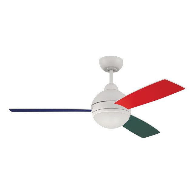 KNE48W3 - Keen 48" 3 Blade Ceiling Fan with Light Kit - Remote & Wall Control - White