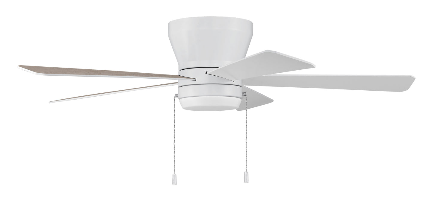 MER52W5 - Merit 52" 5 Blade Ceiling Fan with Light Kit - Pull Chain - White
