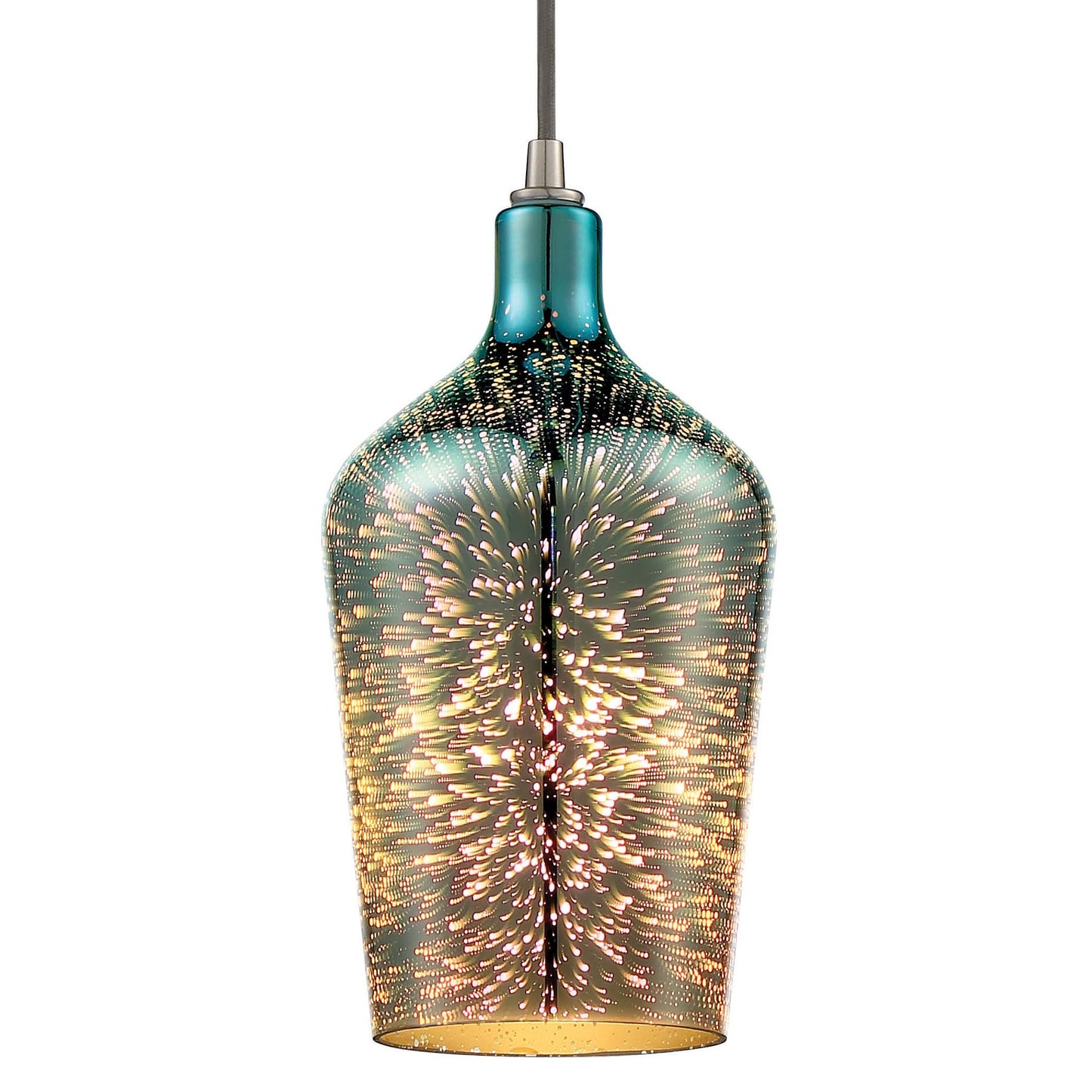 P720BNK1 - 6" Wide Mini Pendant with Burst Glass Shade