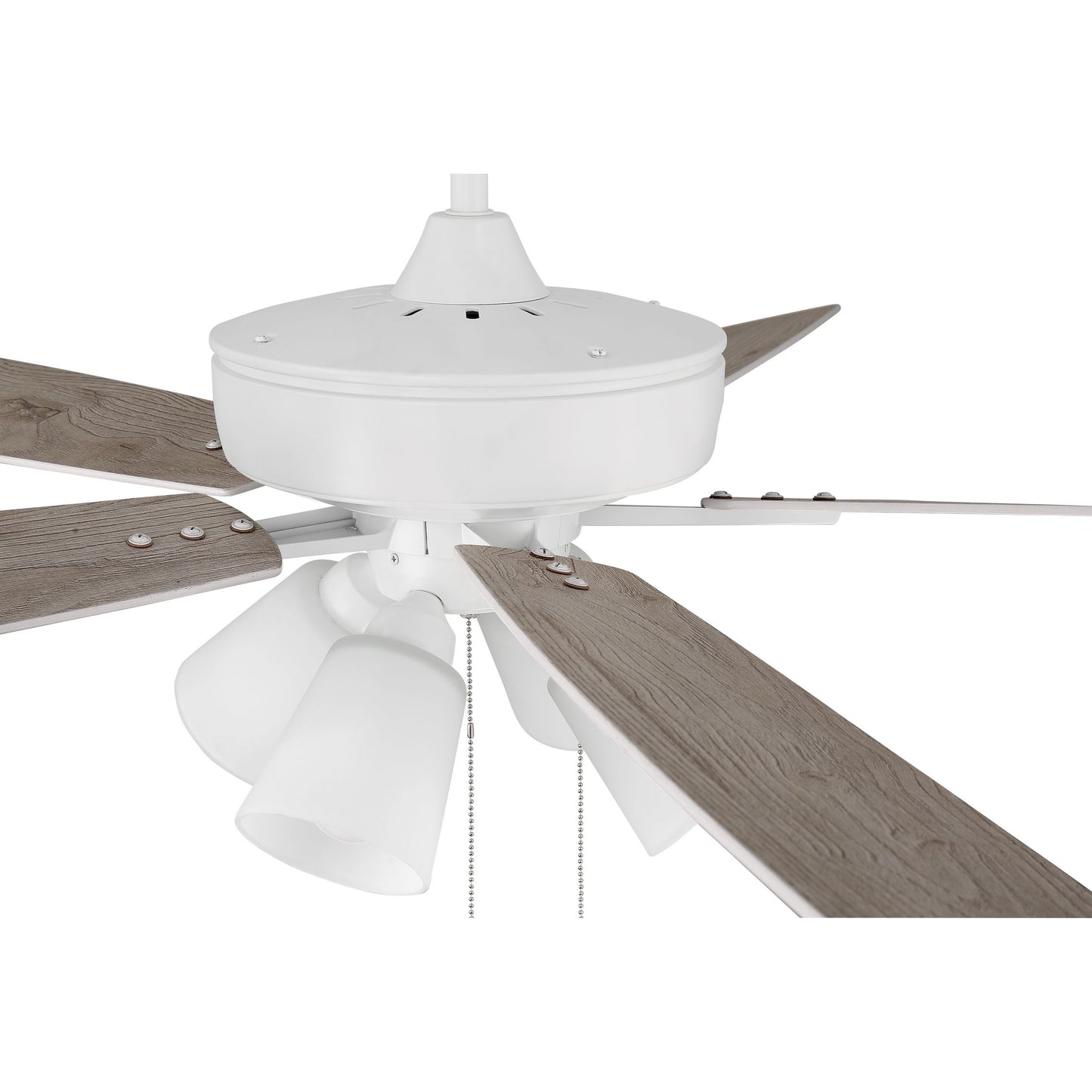 S114W5-60WWOK - Super Pro 114 60" 5 Blade Ceiling Fan with Light Kit - Pull Chain - White