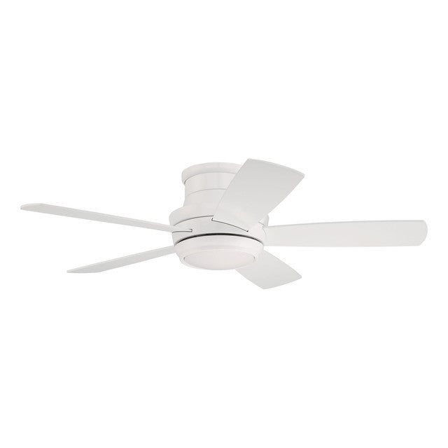 TMPH44W5 - Tempo Hugger 44" 5 Blade Ceiling Fan with Light Kit - Remote & Wall Control - White