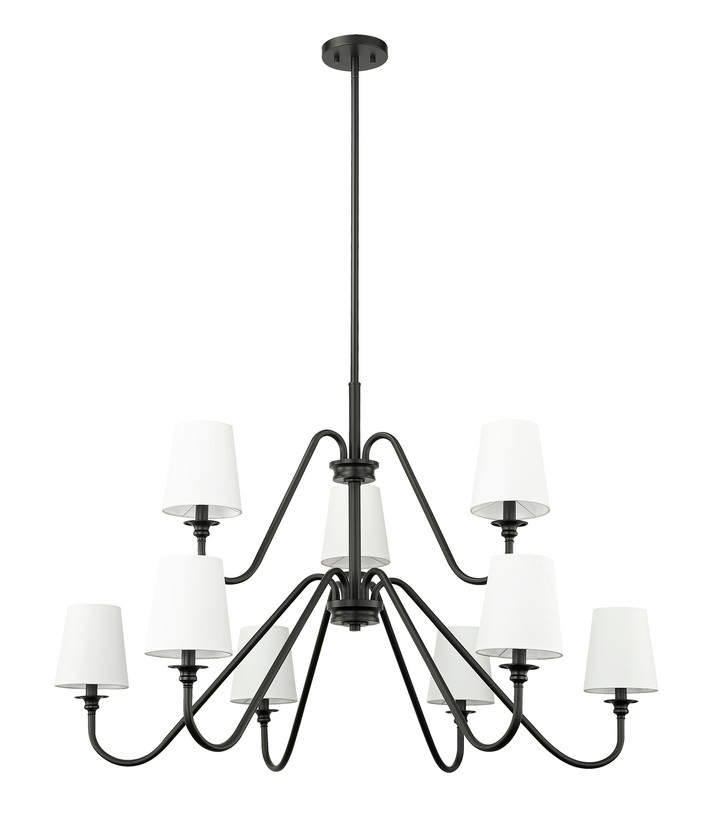 7509-9-46MB - Gianna 9 Light 46" Chandelier - Matte Black