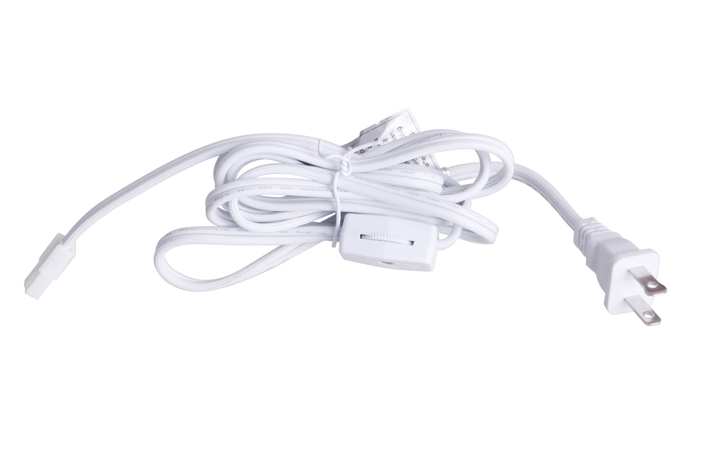 CPK11-PG6-W - Under Cabinet Puck 1" Wide Power Cord with Plug - White