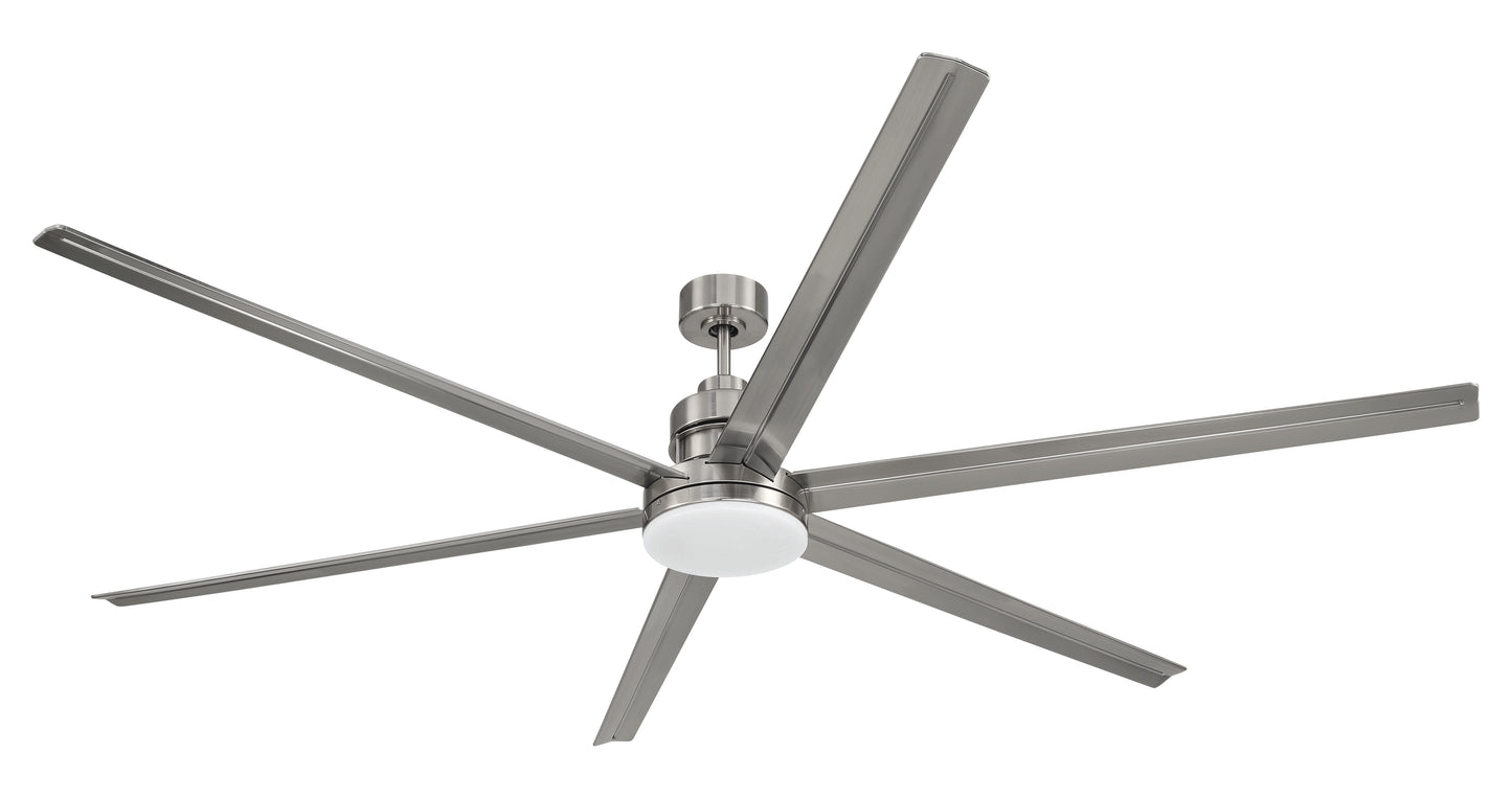 MND80BNK6 - Mondo 80 80" 6 Blade Ceiling Fan with Light Kit - Brushed Nickel