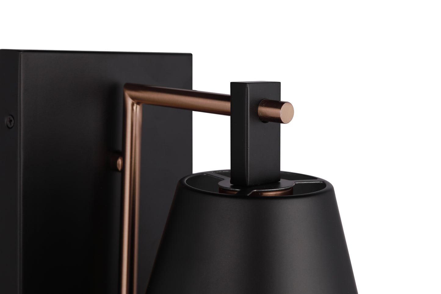 60961-FBSB - Blake 1 Light 10.25" High Wall Sconce - Flat Black / Satin Brass