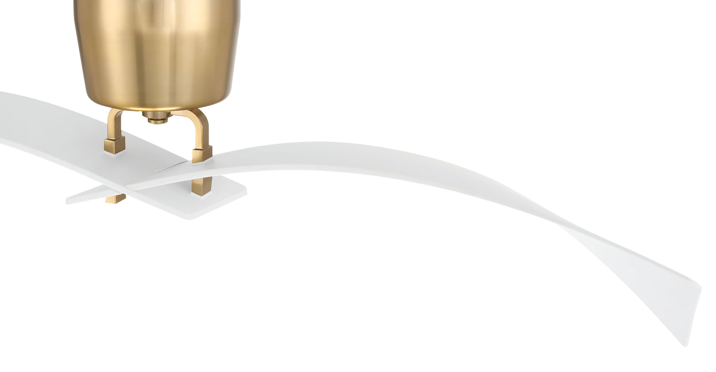 TRN52WSB2 - Tern 52" 2 Blade Ceiling Fan - White / Satin Brass