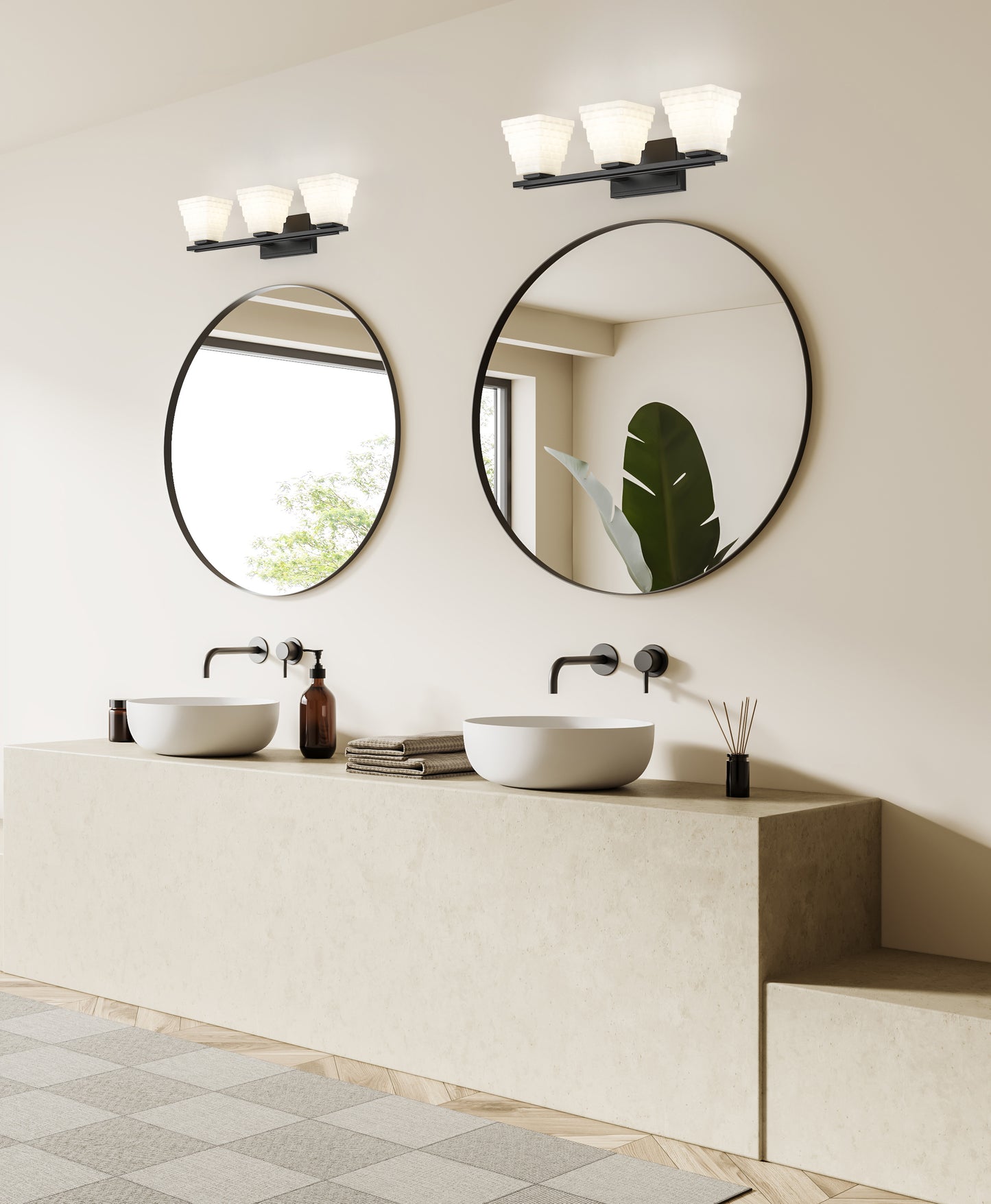 7514-3V-MB - Annalise 3 Light 24" Vanity - Matte Black