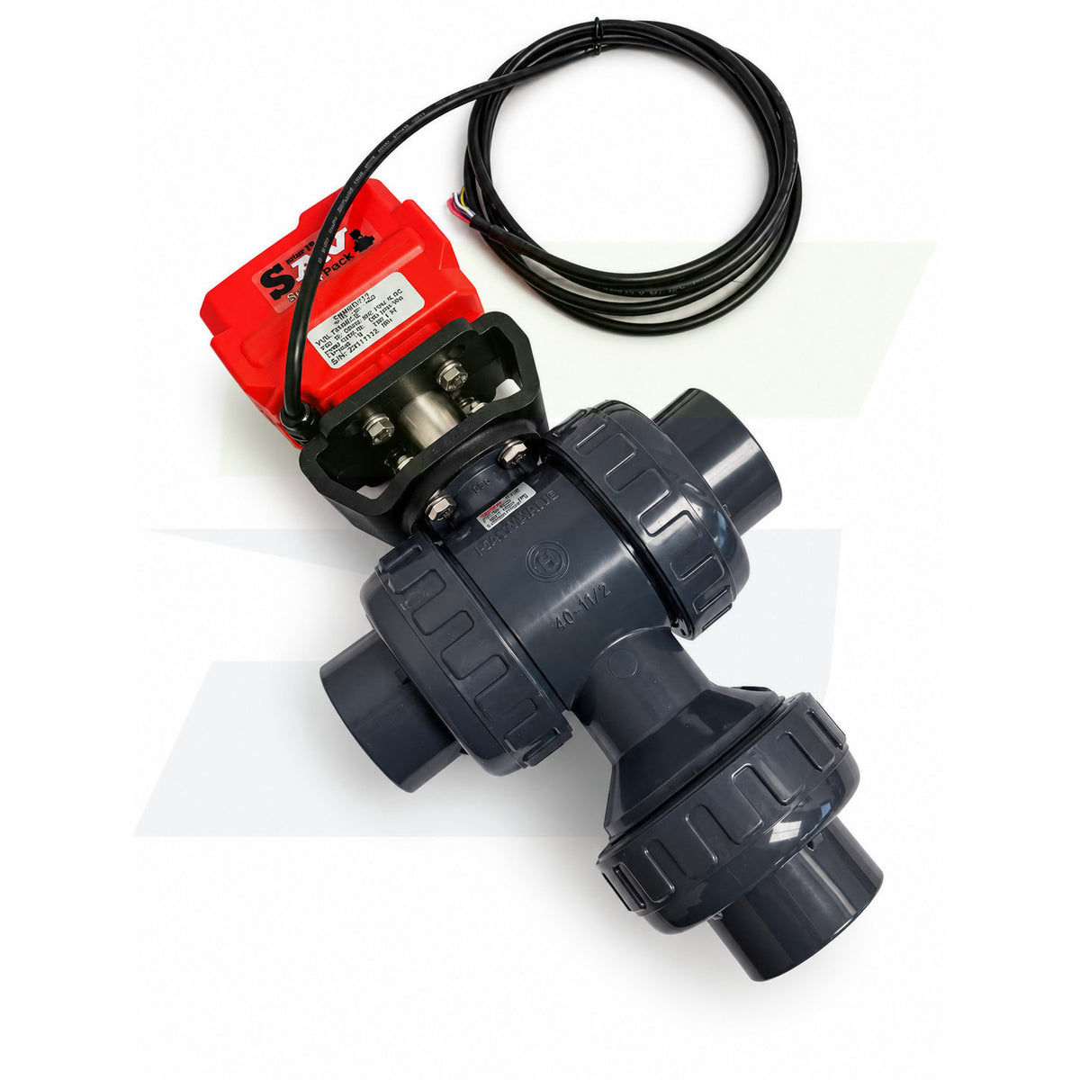 251060015 - 1-1/2" Type 23 PVC 3-Way Ball Valve - Smart Fail-Safe Actuated, EPDM