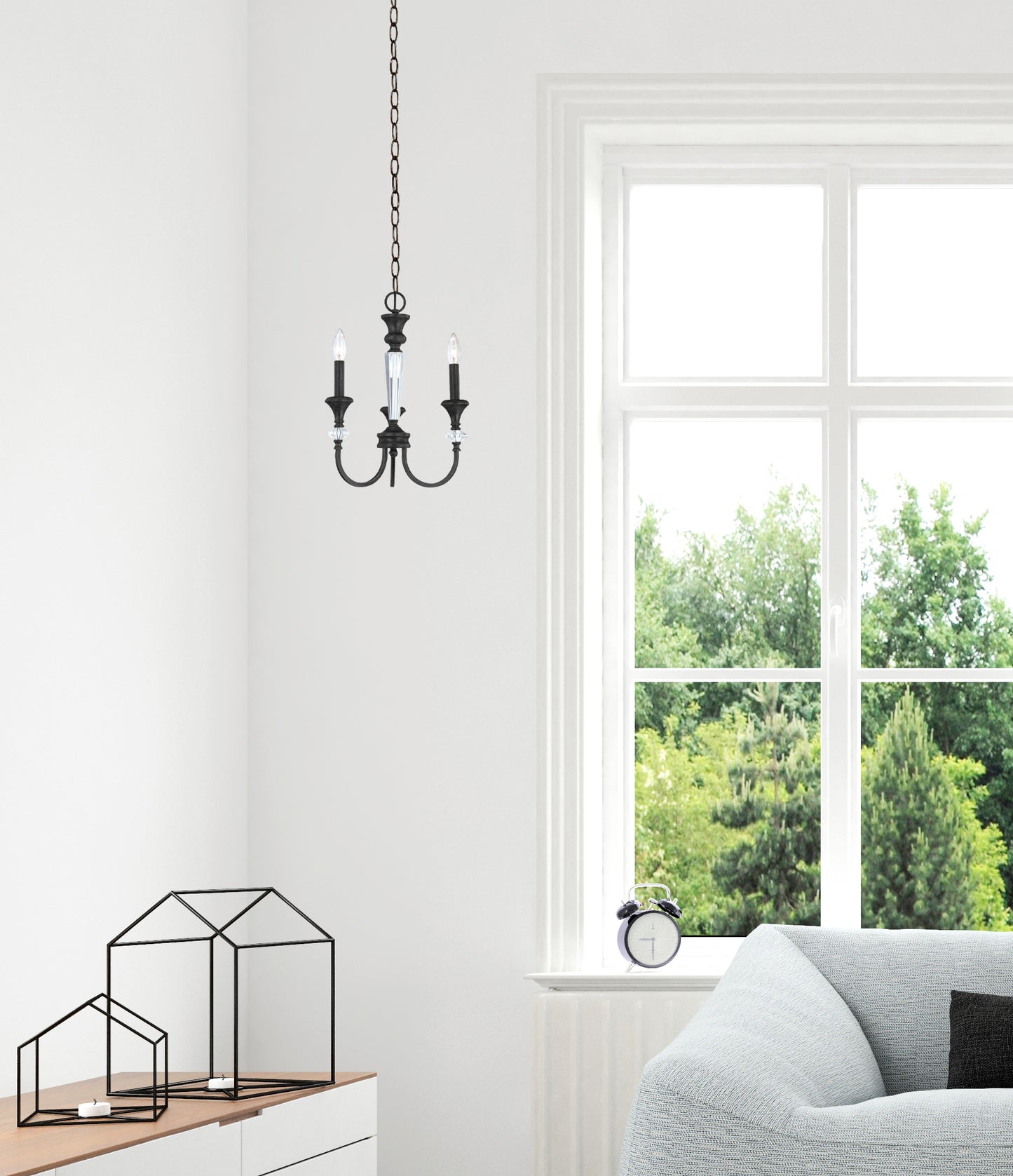 26733-MBS - Boulevard 3 Light 13" Wide Chandelier - Mocha Bronze Silver Wash