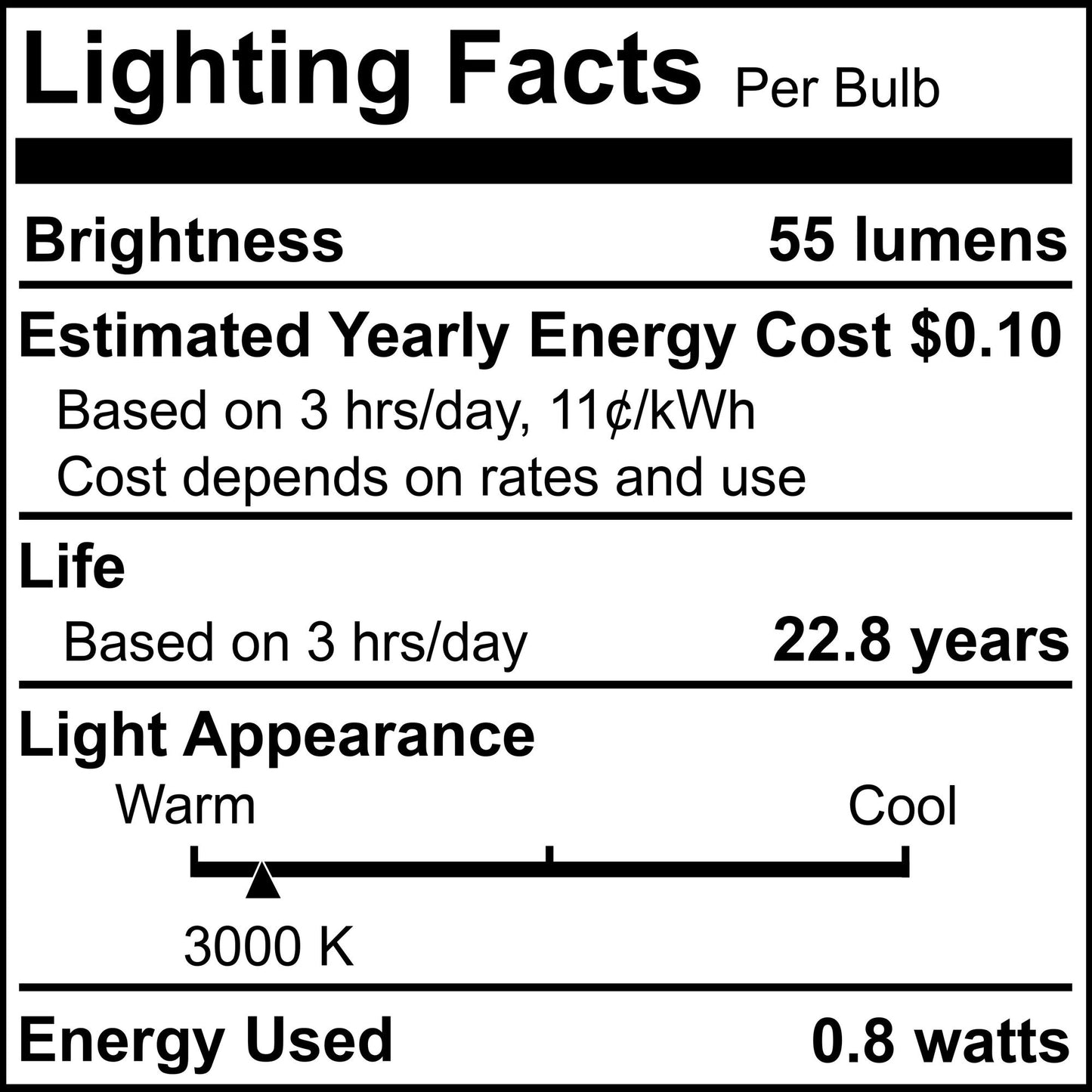 770613 - Clear T3 LED FESTOON Base Light Bulb - 0.8 Watt - 3000K - 4 Pack