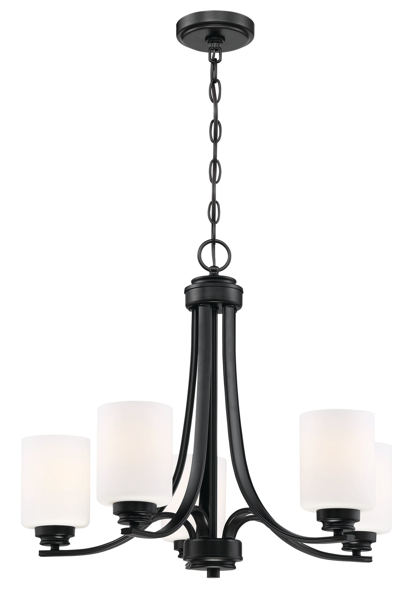 50525-FB-WG - Bolden 5 Light 24" Wide Chandelier - Flat Black