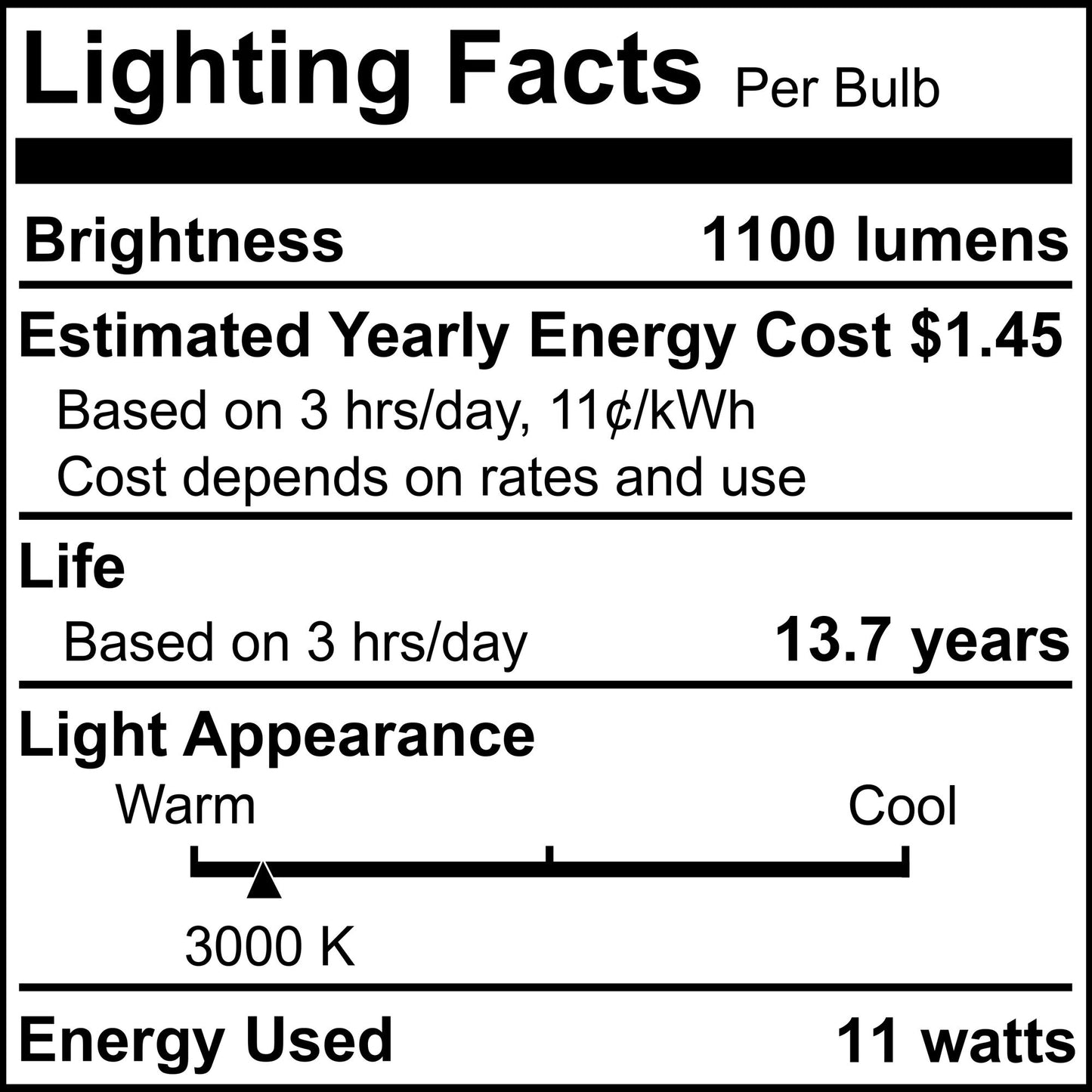 774267 - Dimmable Frost A19 LED Light Bulb - 11 Watt - 3000K - 4 Pack