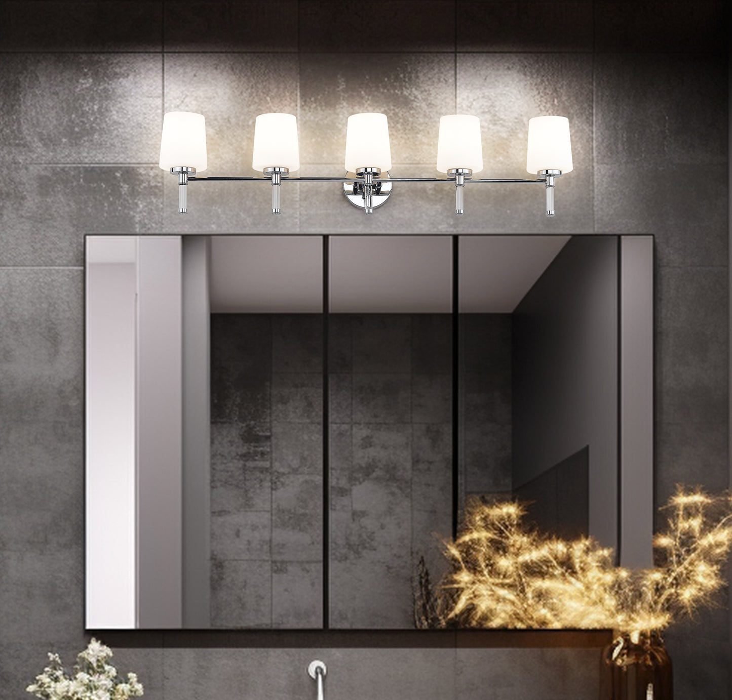 7700-5V-CH - Henri 5 Light 42" Vanity - Chrome