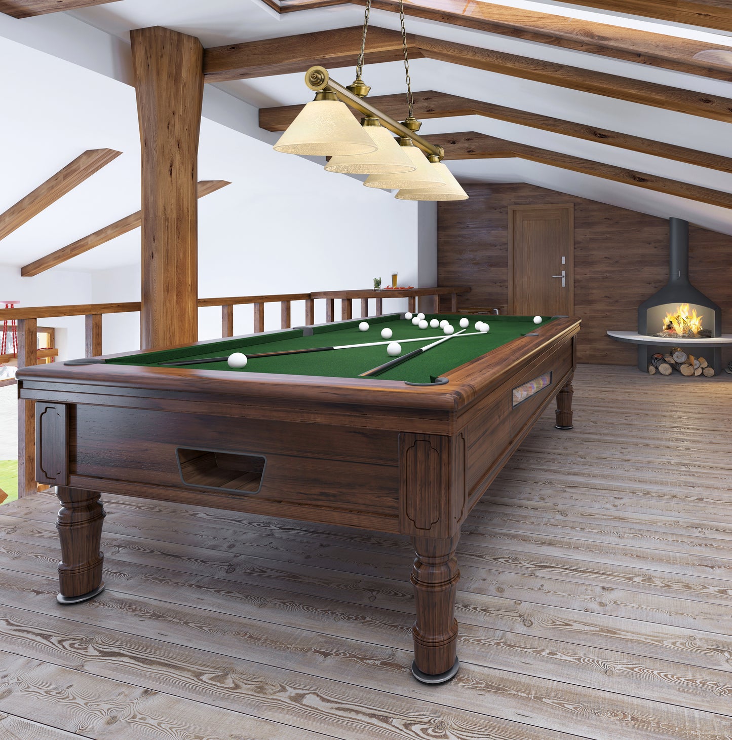 2306-4RB-AGM14 - Cordon 4 Light 81" Billiard - Rubbed Brass