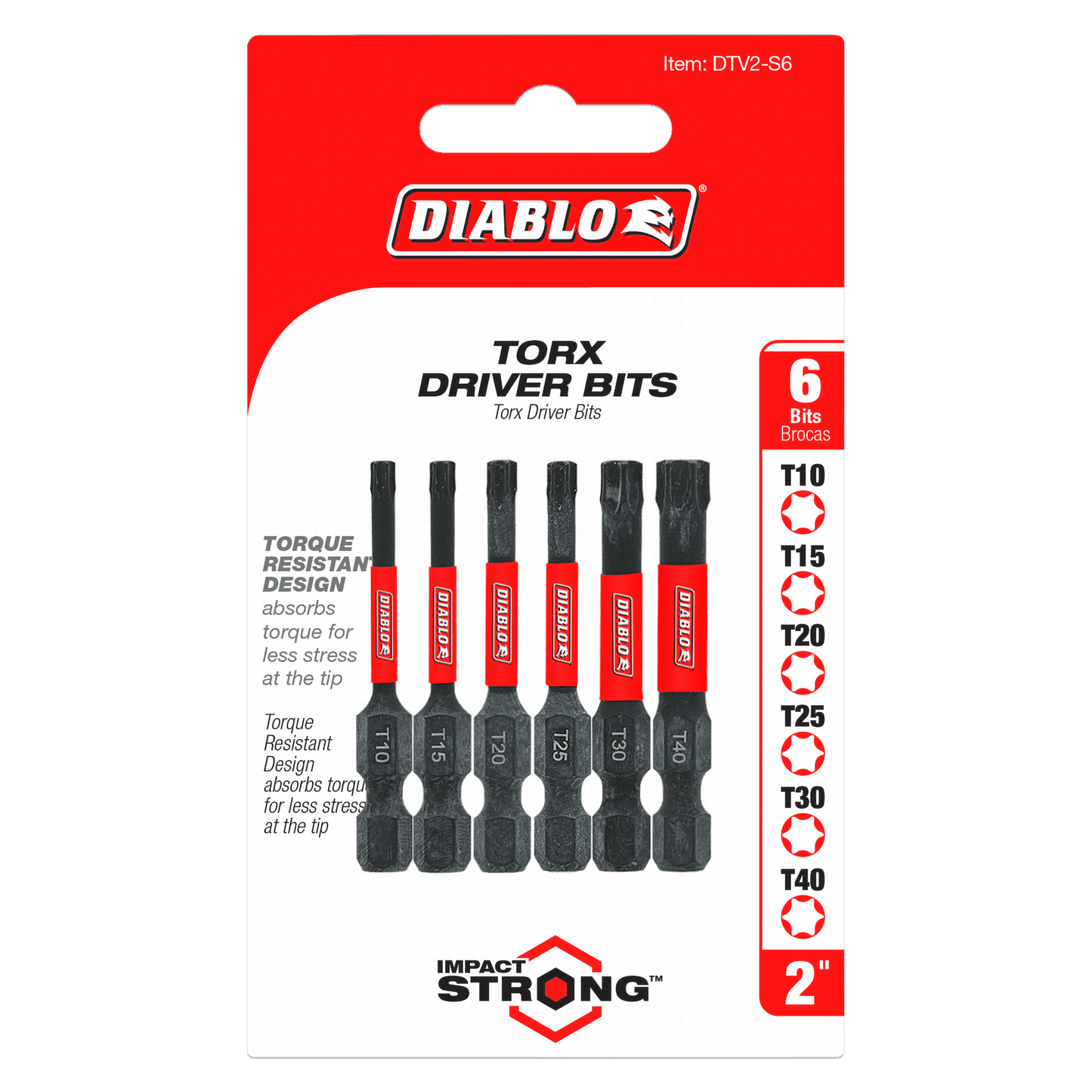 DTV2-S6 - 2" Torx Drive Bit Assorted Pack (6-Piece)