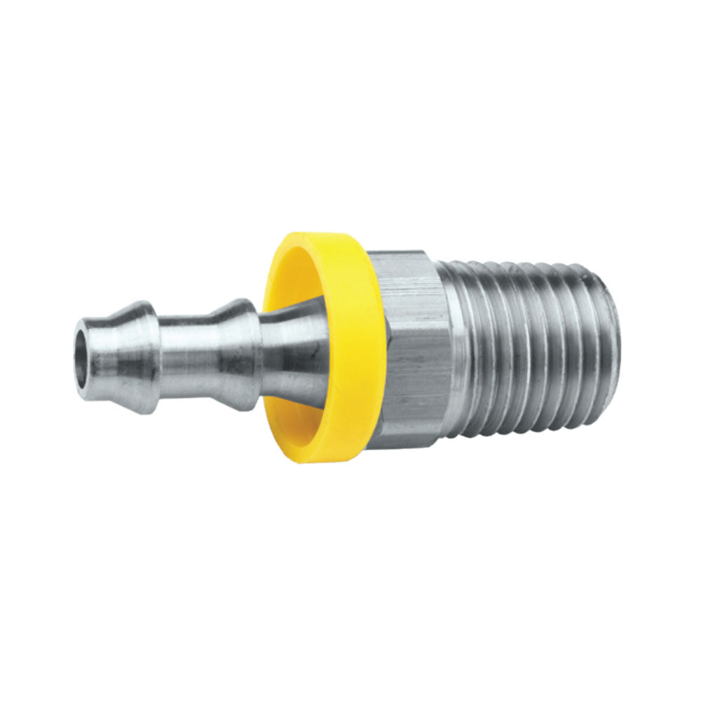 2720808SS - 1/2" Stainless Steel Push-on Hose Barb Fitting - Male NPTF x Hose Barb