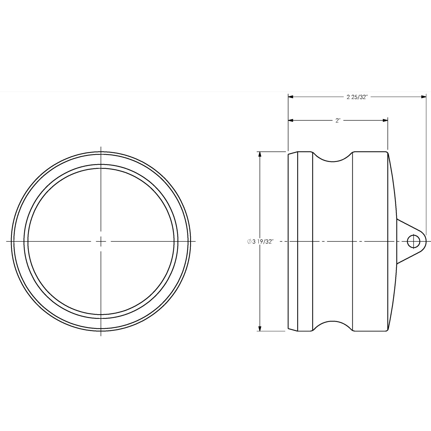 G300-DP-AL - 3" Aluminum Cam & Groove Global Type DP Dust Plug