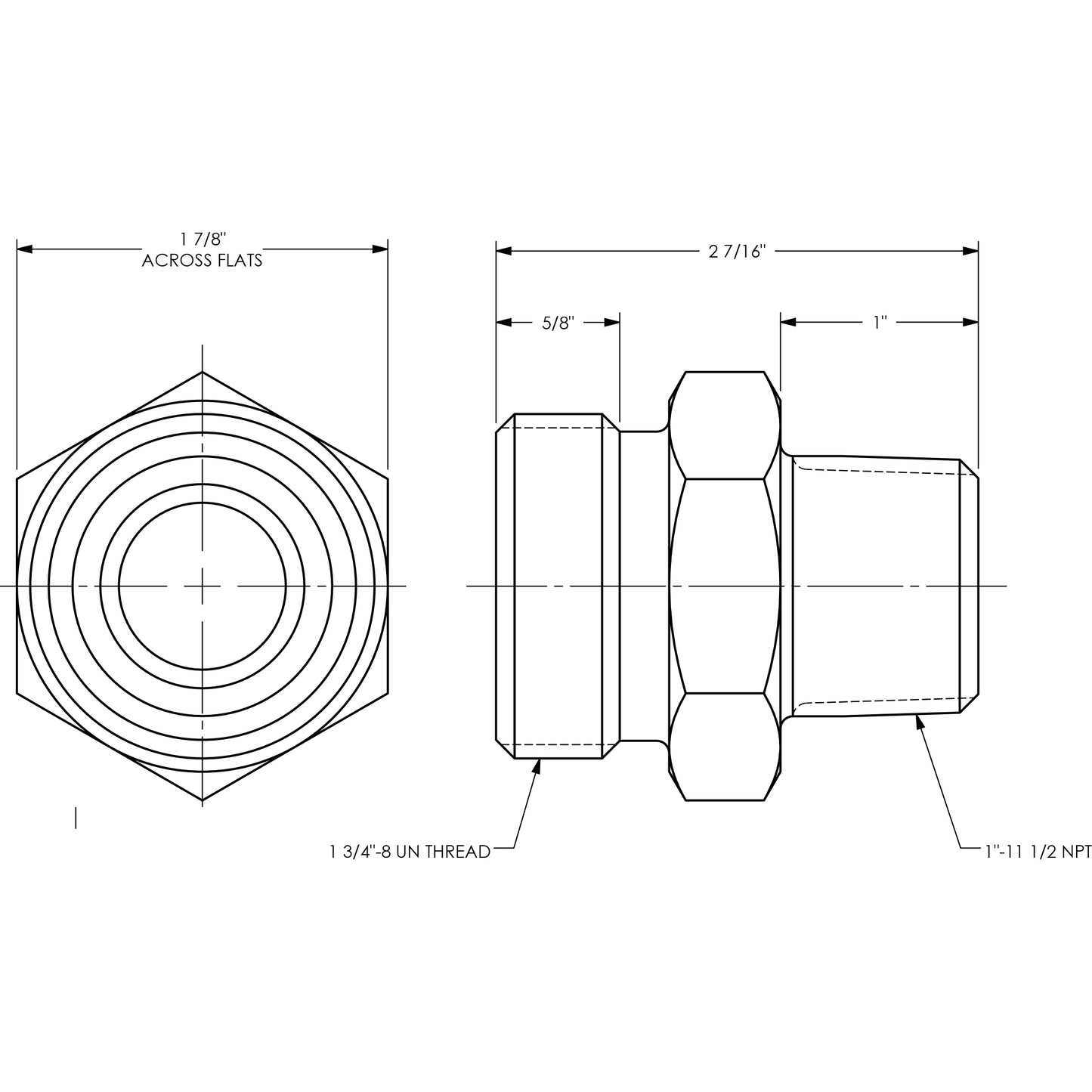 GDL13 - 1" Boss Heavy Duty Plated Steel Ground Joint Air Hammer Male Spud