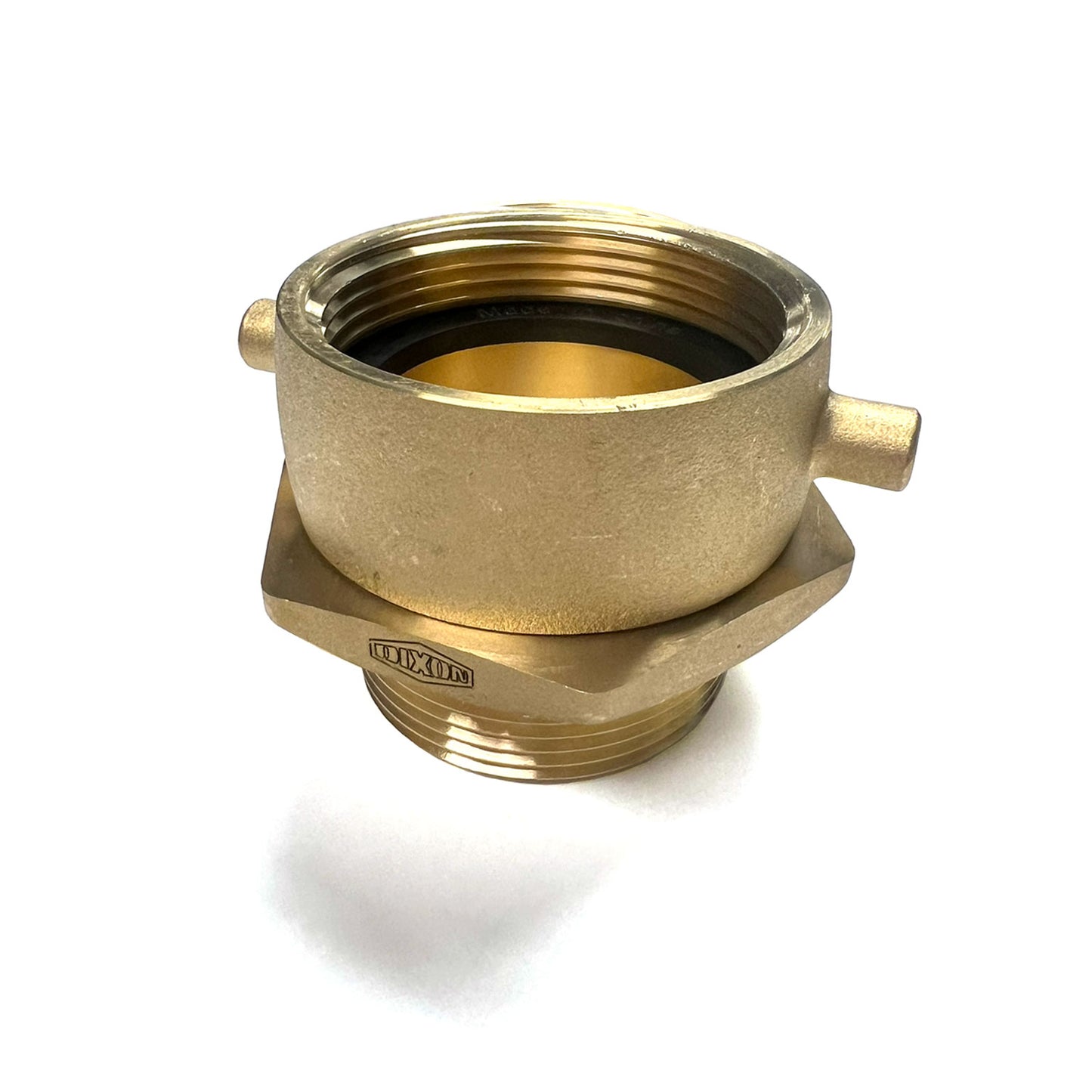 SM250F - 2-1/2" FNST (NH) x 2-1/2" MNPT Brass Female Swivel to Male Adapter