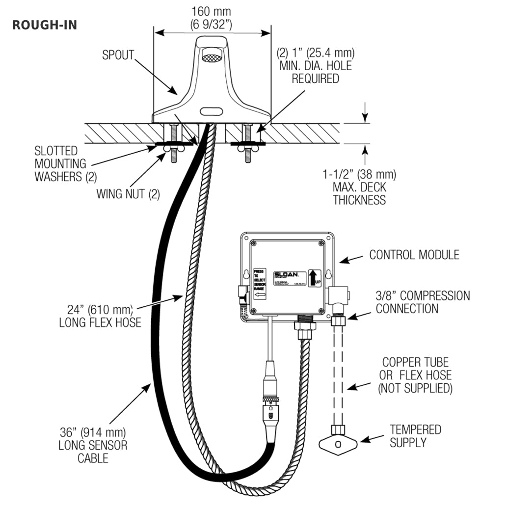SLOAN SF-2350 - 0.5 GPM Sensor Activated Battery Powered Faucet in Polished Chrome