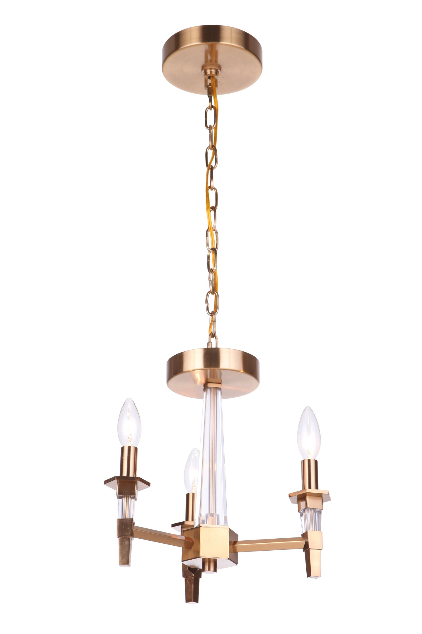 53253-SB - Tarryn 3 Light 12.5" High Convertible Semi-Flush - Satin Brass