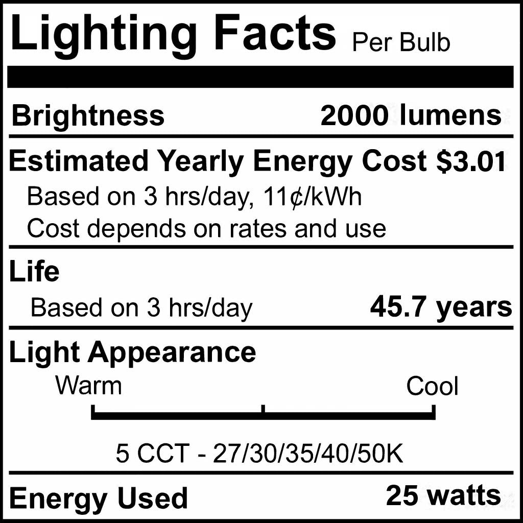 773276 - 25 Watt LED 10" Disc, 5 CCT - 27/30/35/40/50K 2000 Lumens