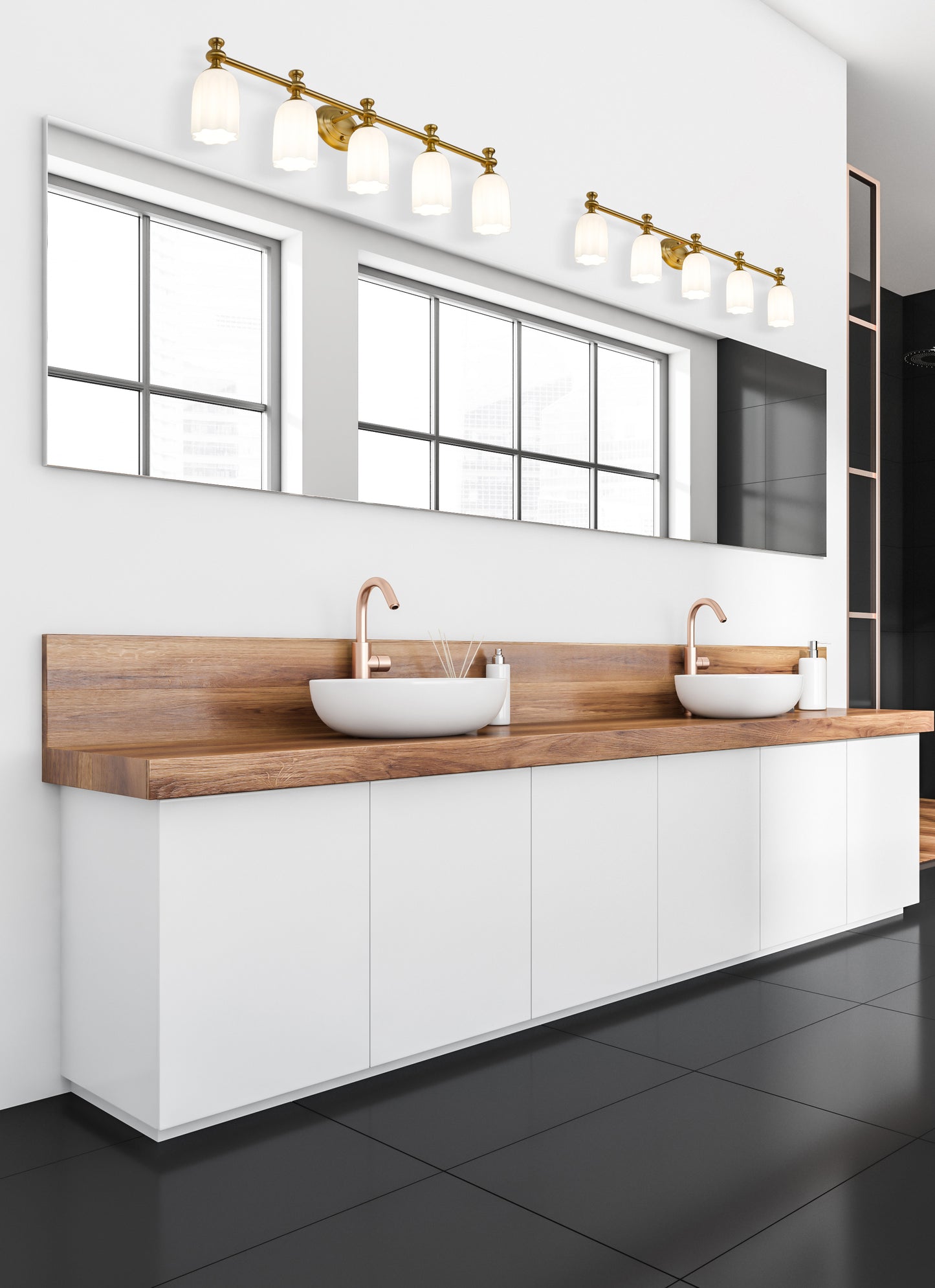 1102-5V-MGLD - Orion 5 Light 40" Vanity - Modern Gold