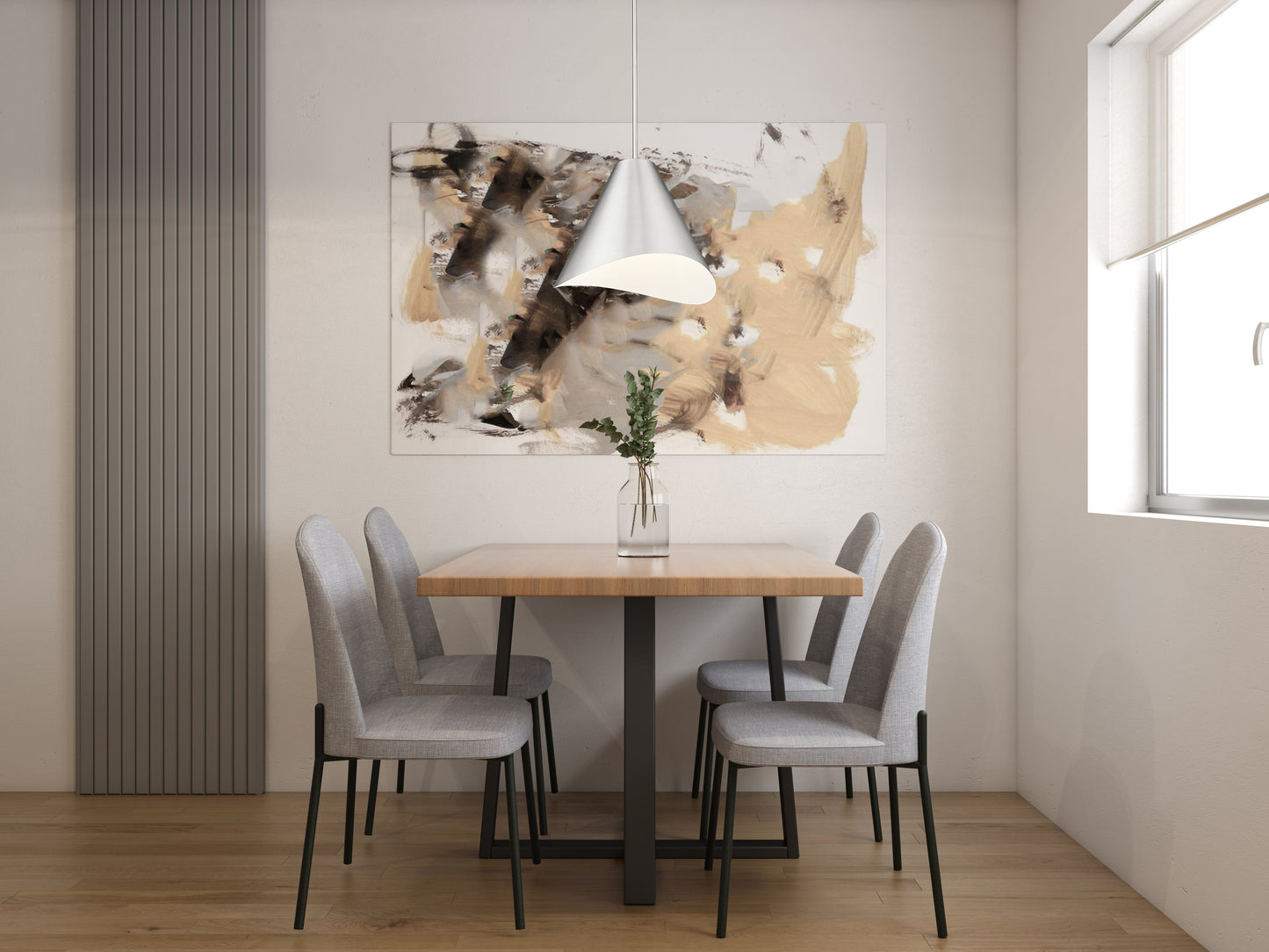 1952P18-BN - Aria 1 Light 18" Pendant - Brushed Nickel