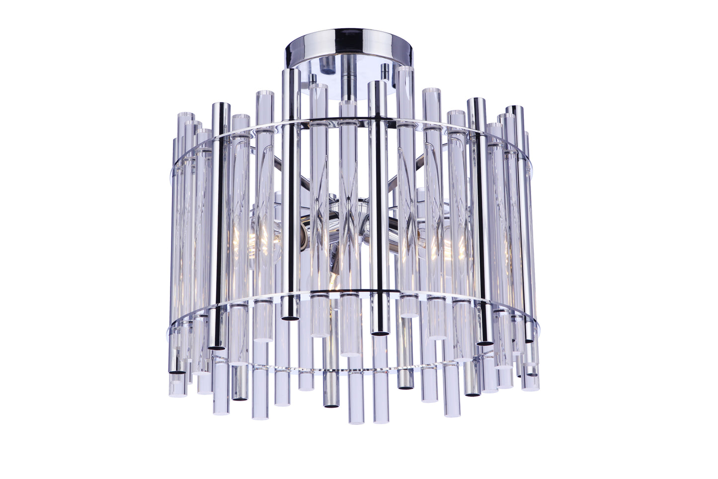 59253-CH - Reveal 3 Light 16" Wide Semi Flush Mount - Chrome