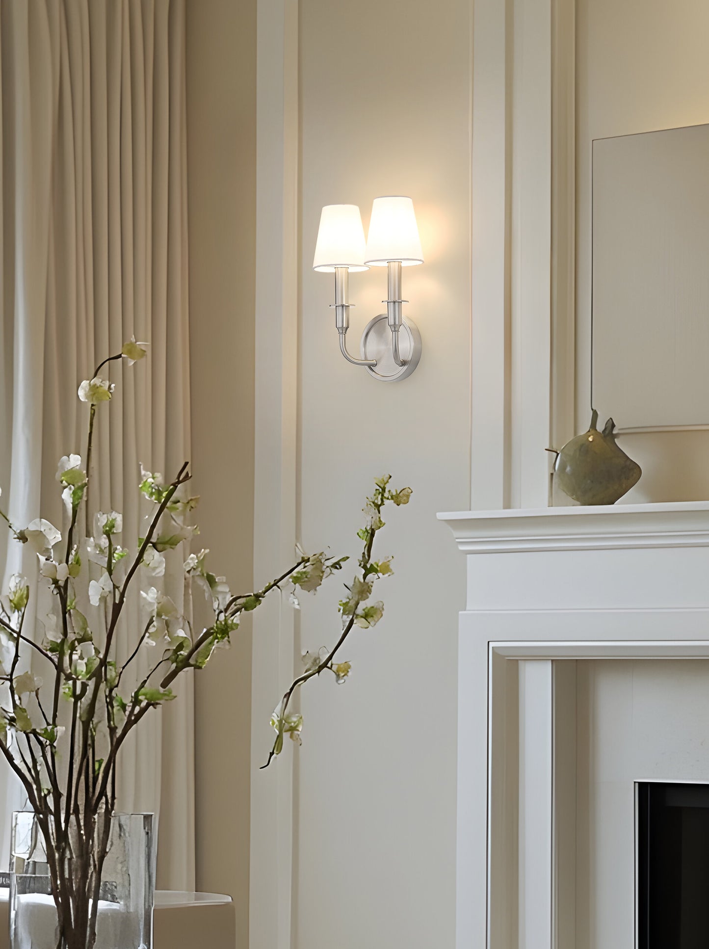 3049-2S-BN - Tova 2 Light Wall 13" Sconce - Brushed Nickel