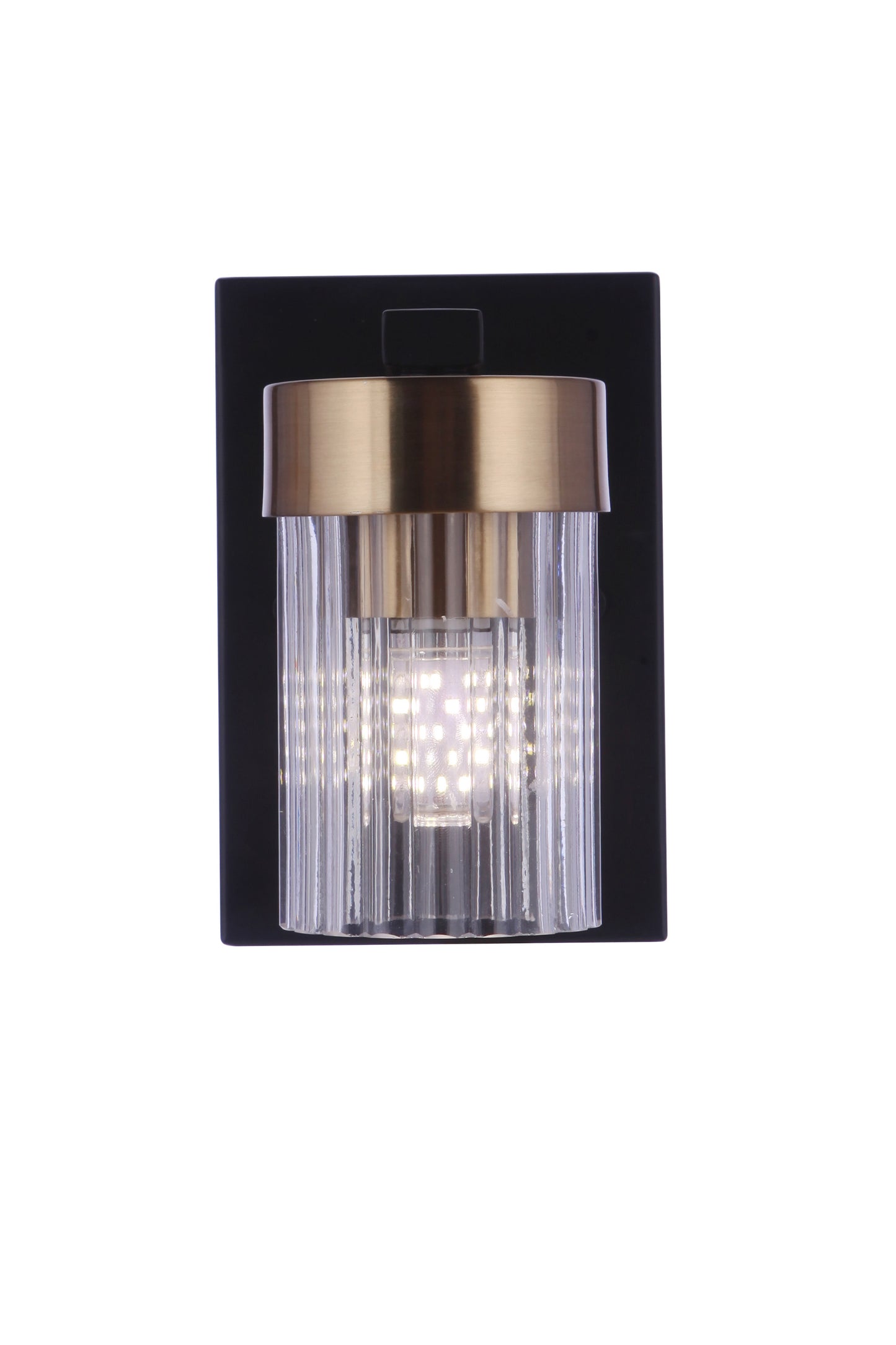11805FBSB1 - Bond Street 1 Light 6.5" High Wall Sconce - Flat Black / Satin Brass