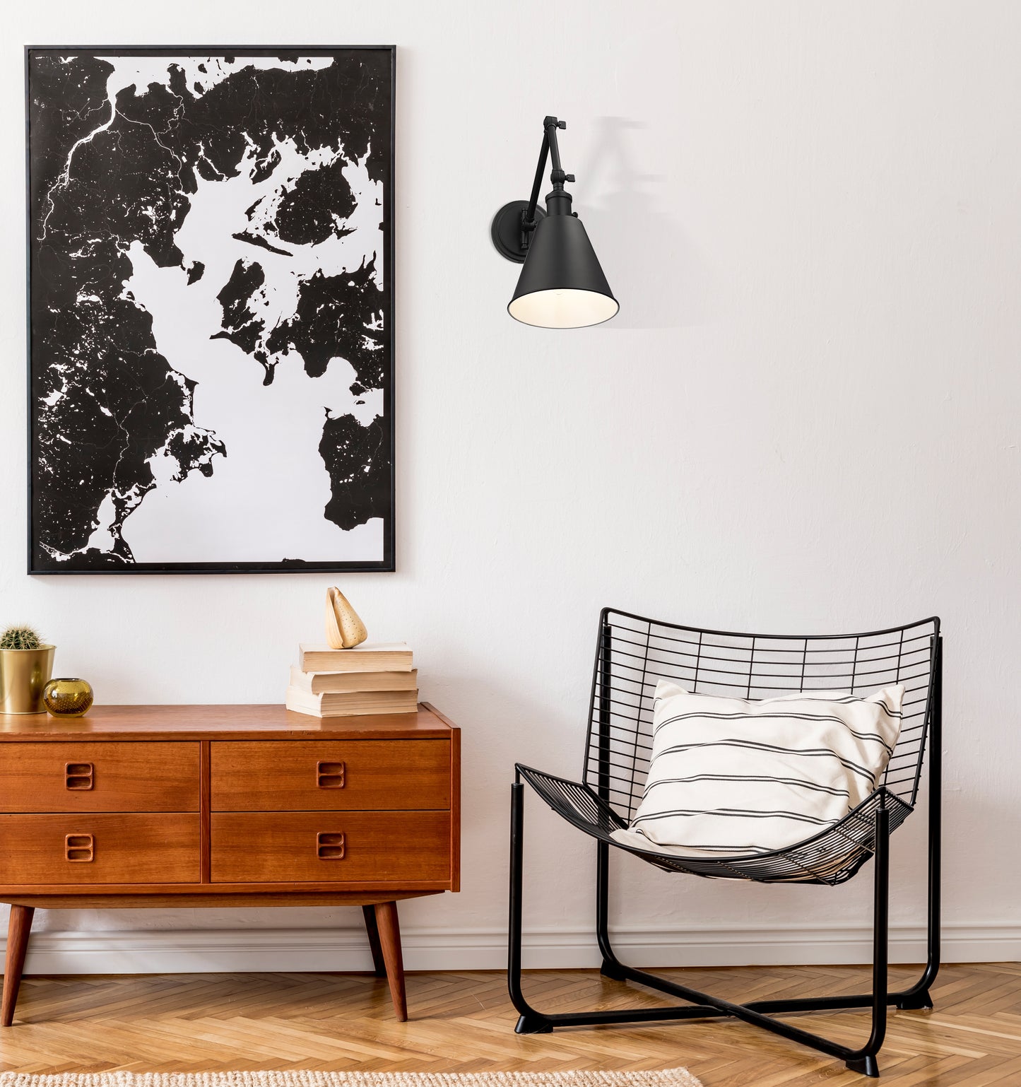 349S-MB - Gayson 1 Light Wall 8" Sconce - Matte Black
