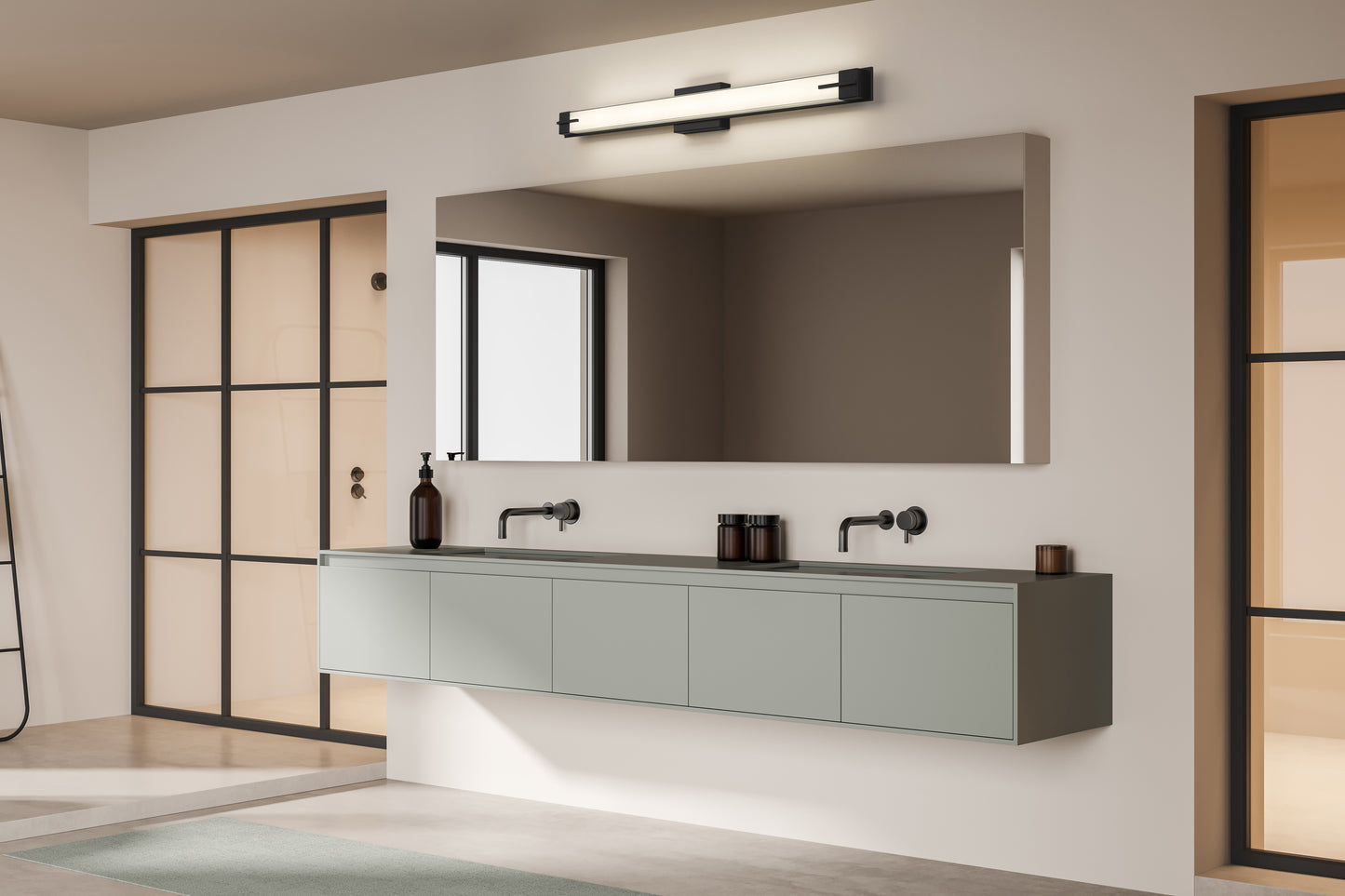 4100-43W-MB-LED - Chase 1 Light 43" Vanity - Matte Black
