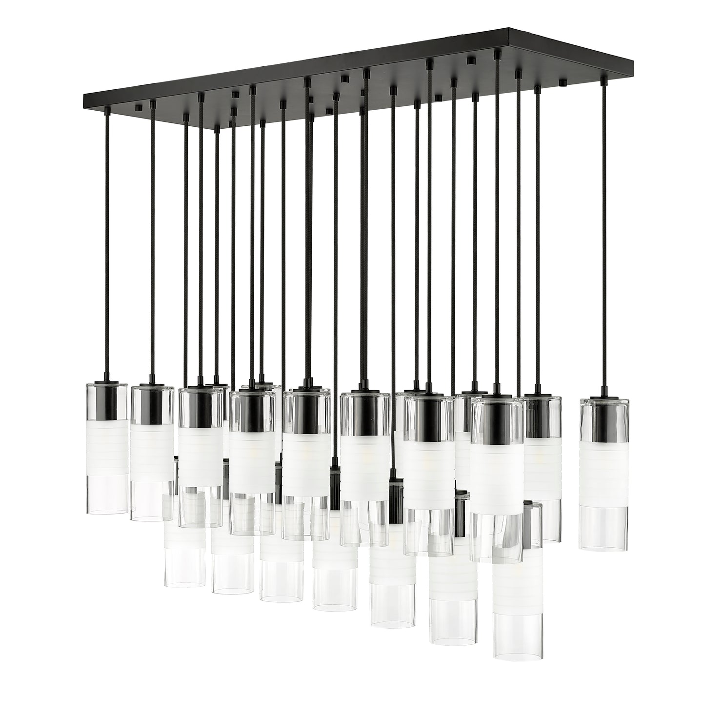 824P-23L-MB - Alton 23 Light Linear 54" Chandelier - Matte Black