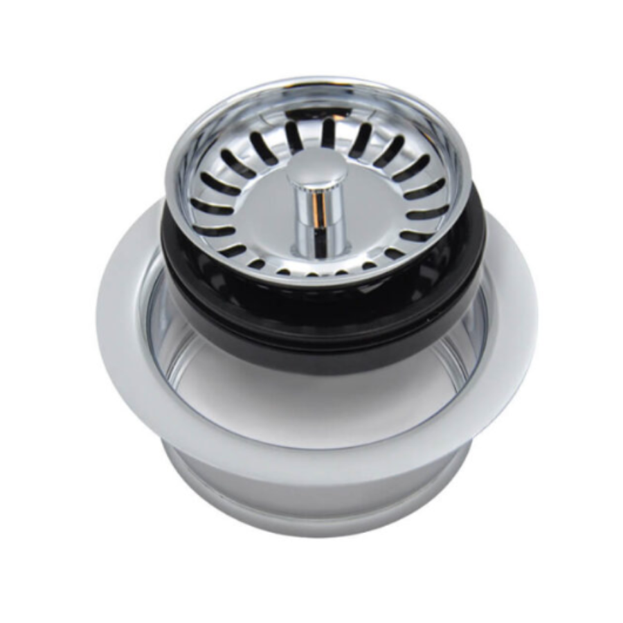 MT200EV/BRS - Classic - Complete Stopper & Strainer Unit Waste Disposer Trim - Brushed Stainless Steel