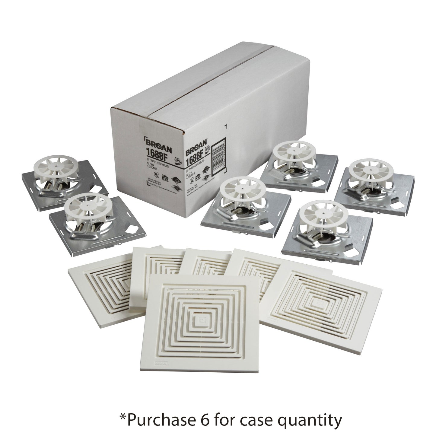 1688F - Ceiling / Wall Bath Fan Contractor Pack Motor Assembly and Grille - 4.0 Sones - 50 CFM