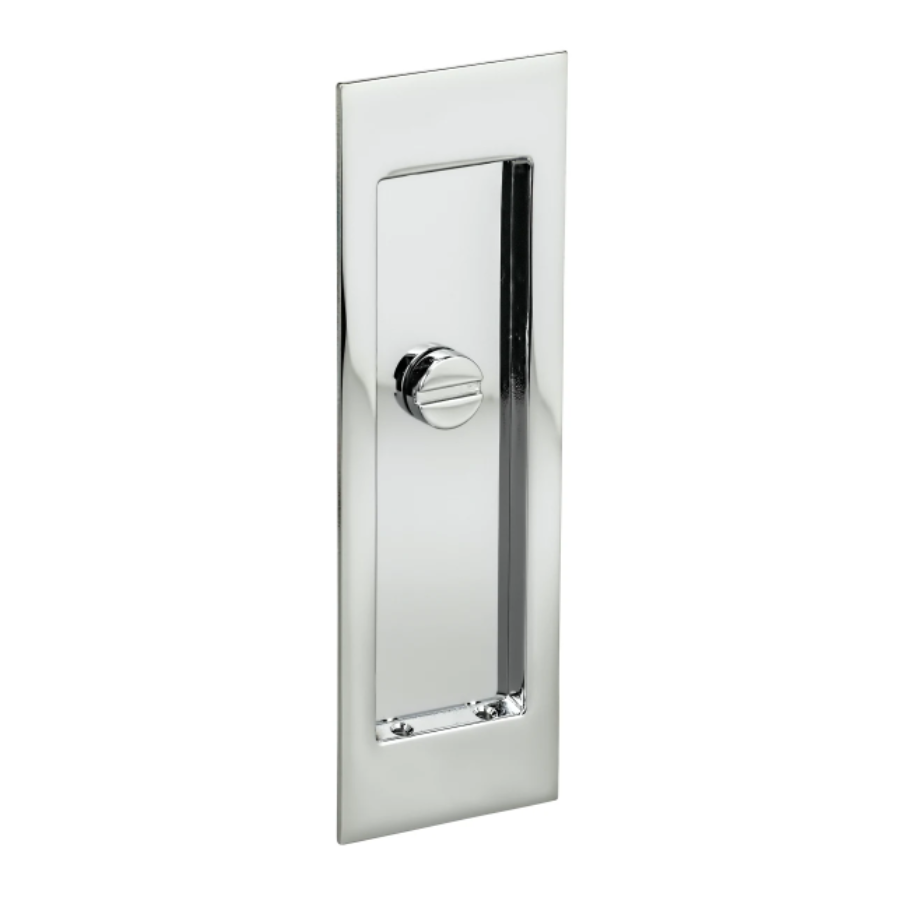 7035/L.26 - Large Rectangle Privacy Pocket Door Mortise Lock - Polished Chrome