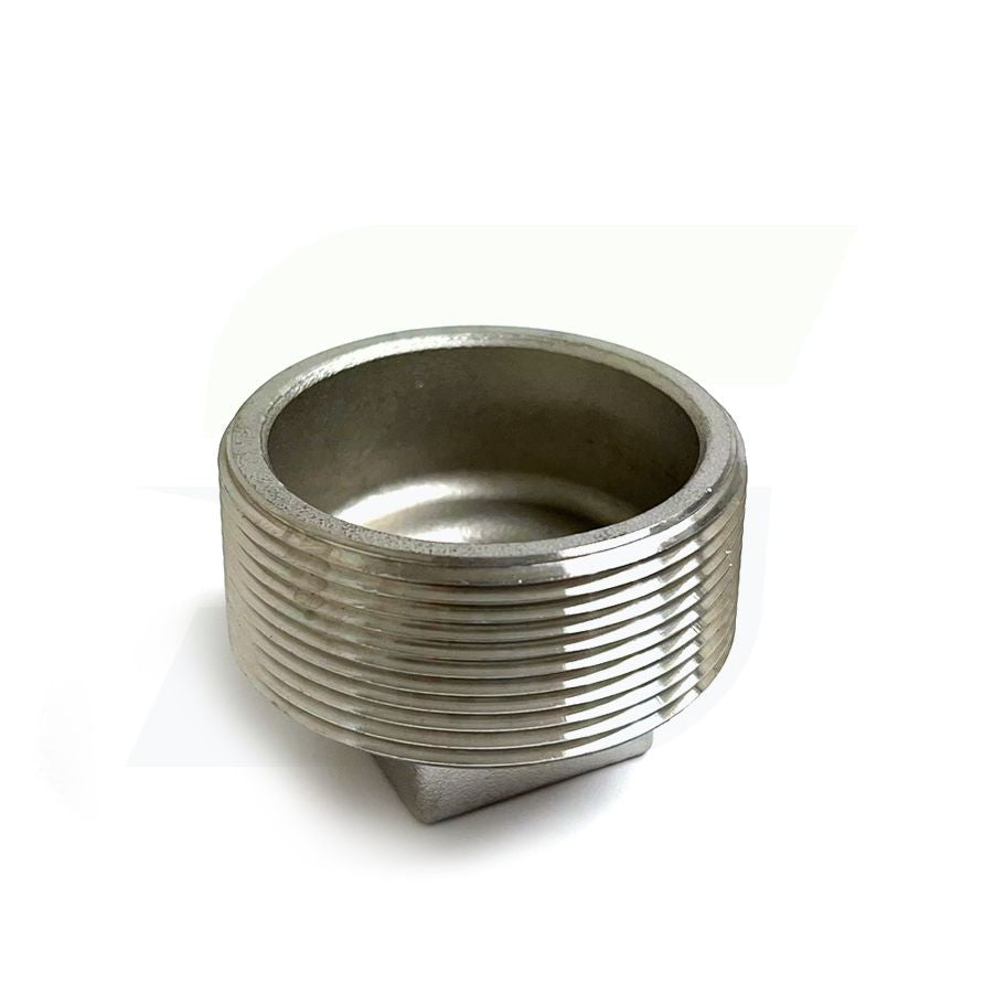 K617-32 - 2" Threaded Cored Square Head Plug, 316 Stainless Steel