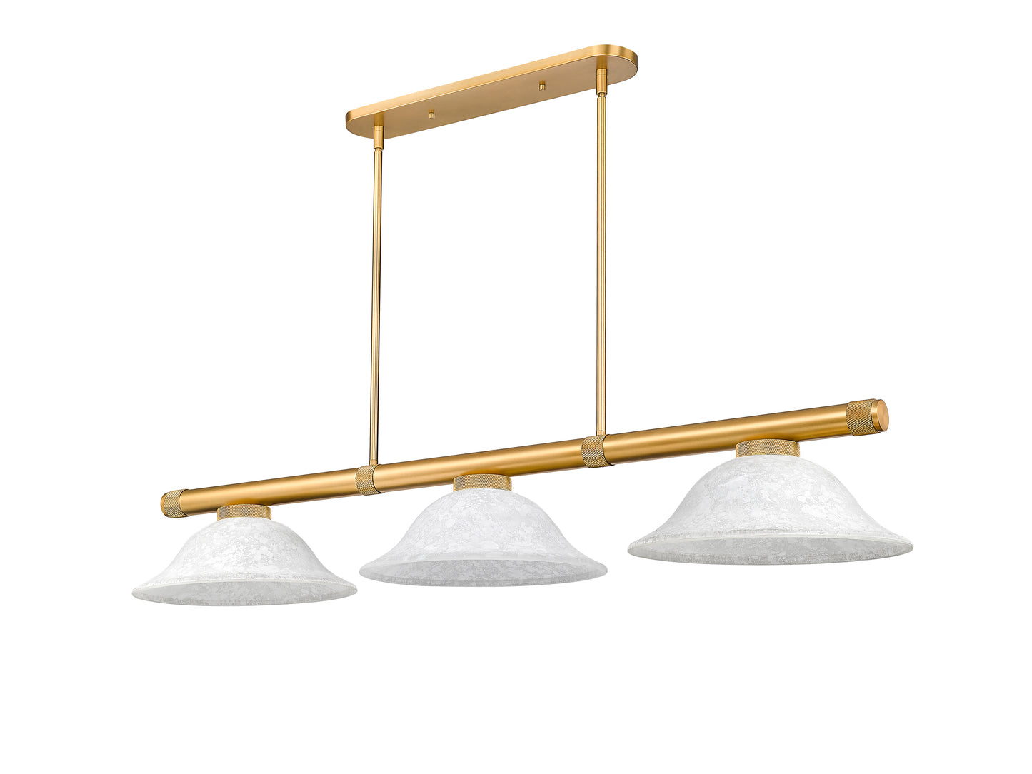 3050-3RB-WM16 - Vanguard 3 Light 58" Billiard - Rubbed Brass