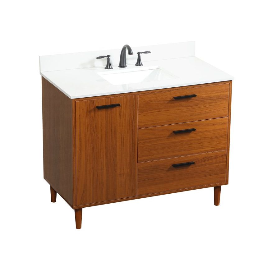 VF47042MTK-BS 42" Bathroom Vanity in Teak With Backsplash