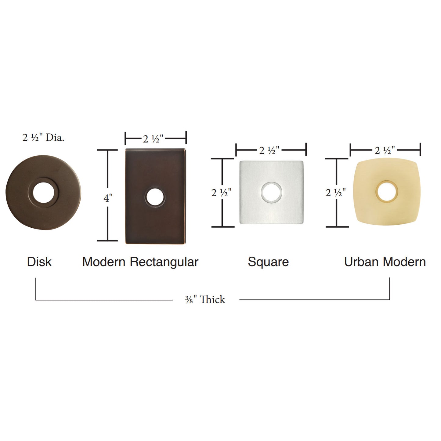 2463US19 - Solid Brass Modern Rectangular Doorbell Button - Flat Black