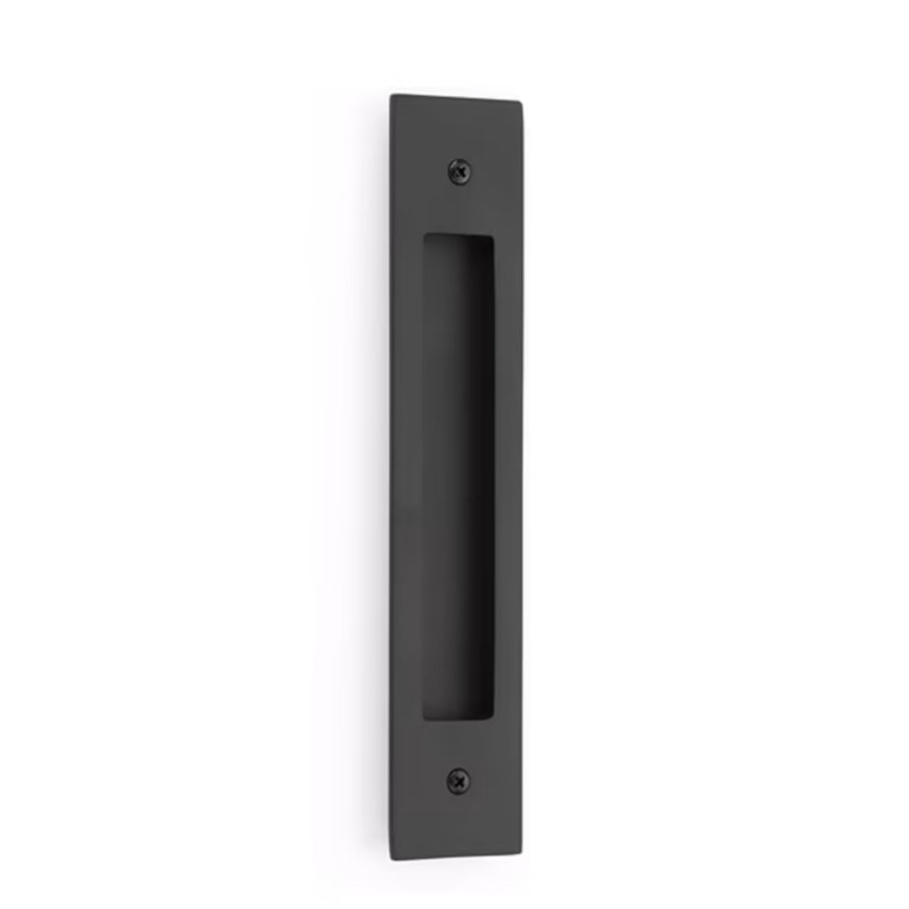 221710US19 - Modern Rectangular Flush Pull - 8" Centers - Flat Black