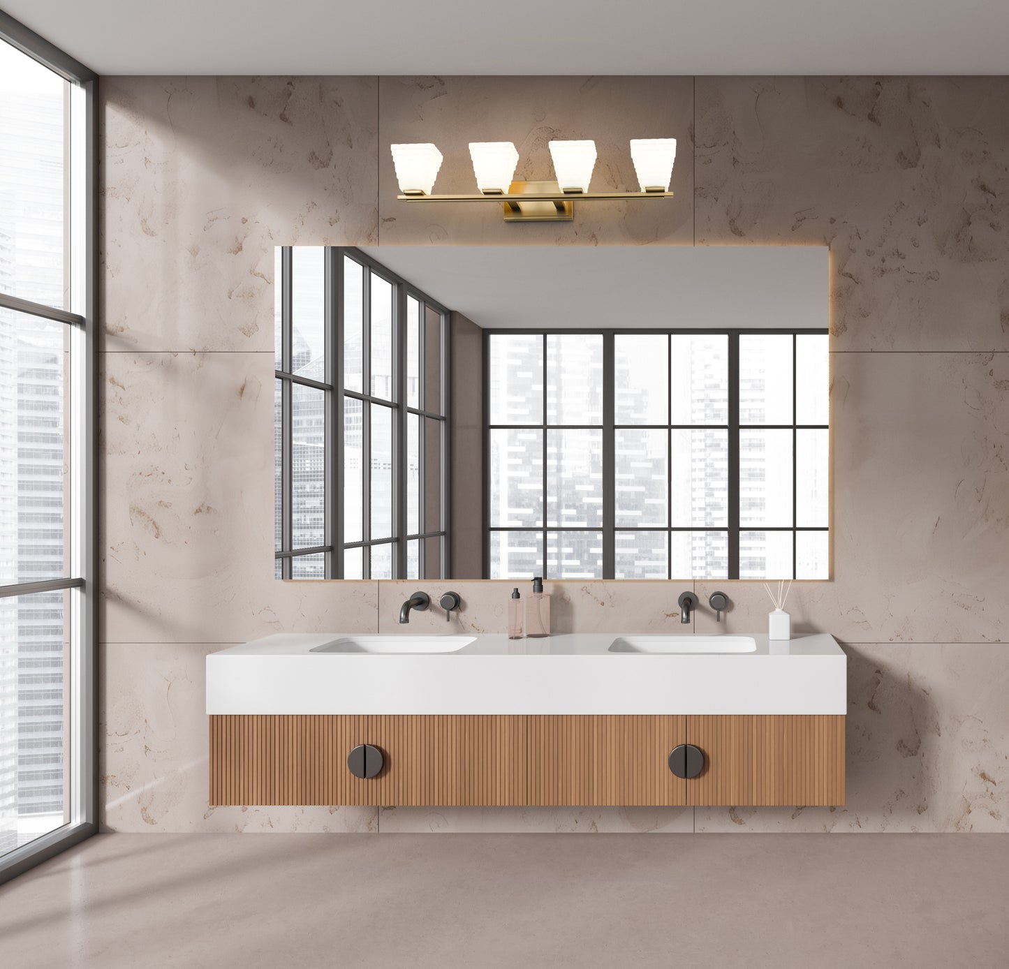 7514-4V-MGLD - Annalise 4 Light 32" Vanity - Modern Gold