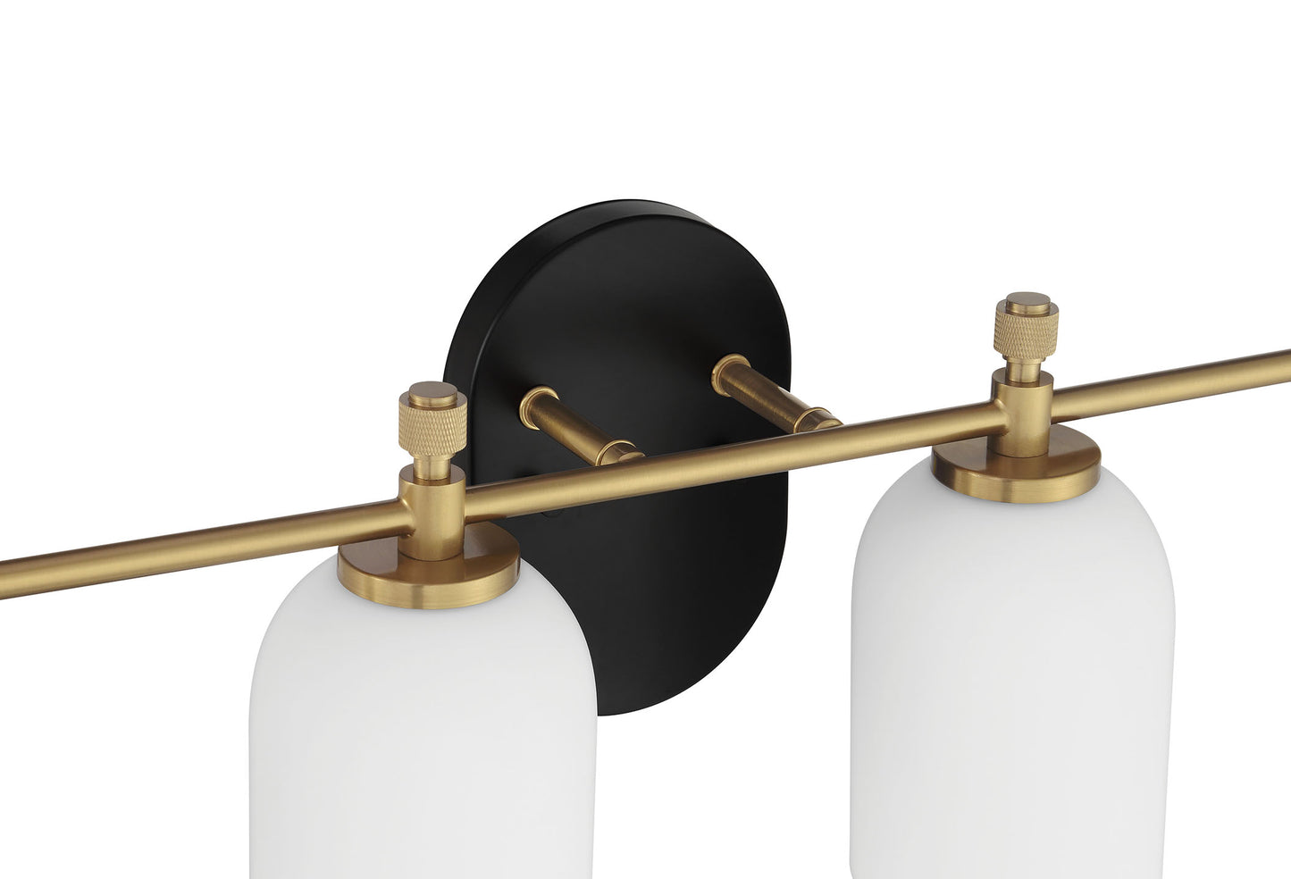 60304-FBSB - Council 4 Light 29" Wide Vanity Light - Flat Black / Satin Brass