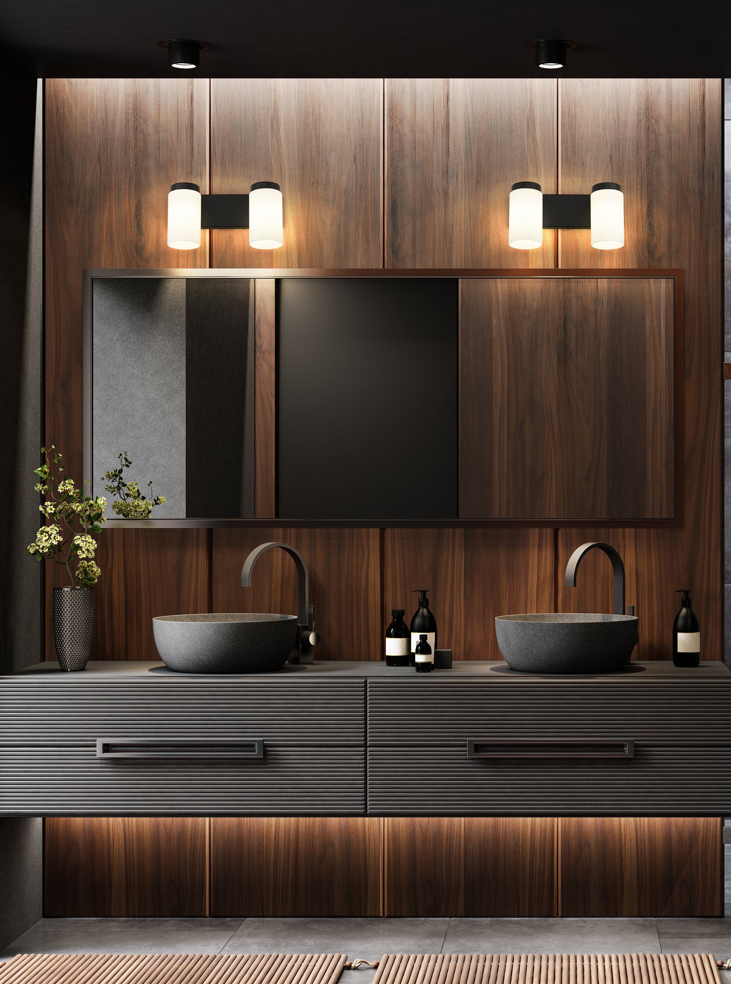 746-2V-MB - Burk 2 Light 14" Vanity - Matte Black