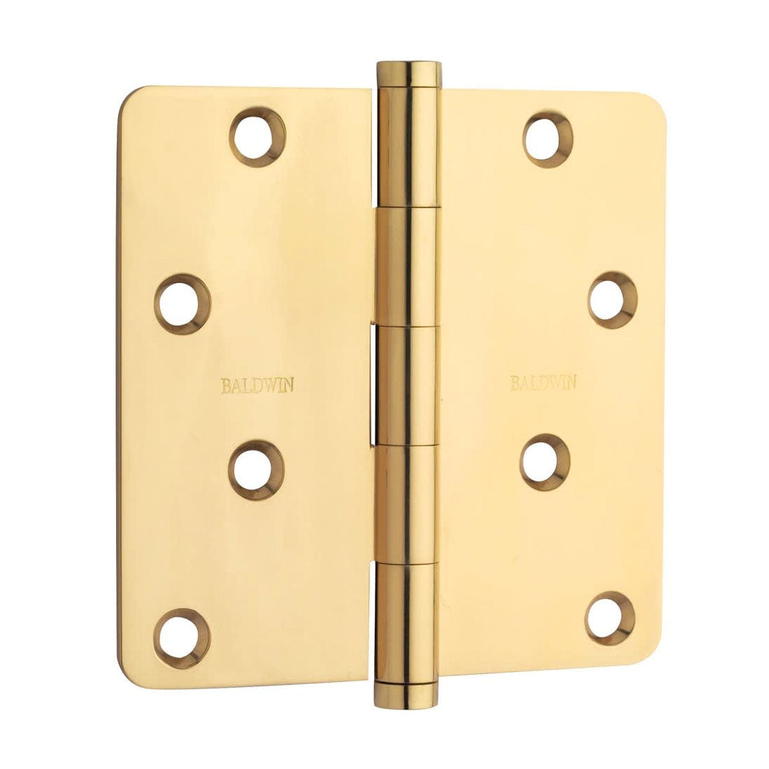 1440003I - 4" x 4" Hinge in Polished Brass - 1/4" Radius Corners