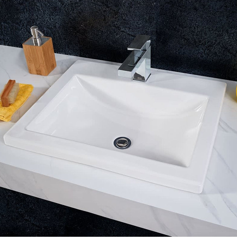 0643001.020 - 21-1/4" Drop-In Bathroom Sink with 1 Hole and Overflow