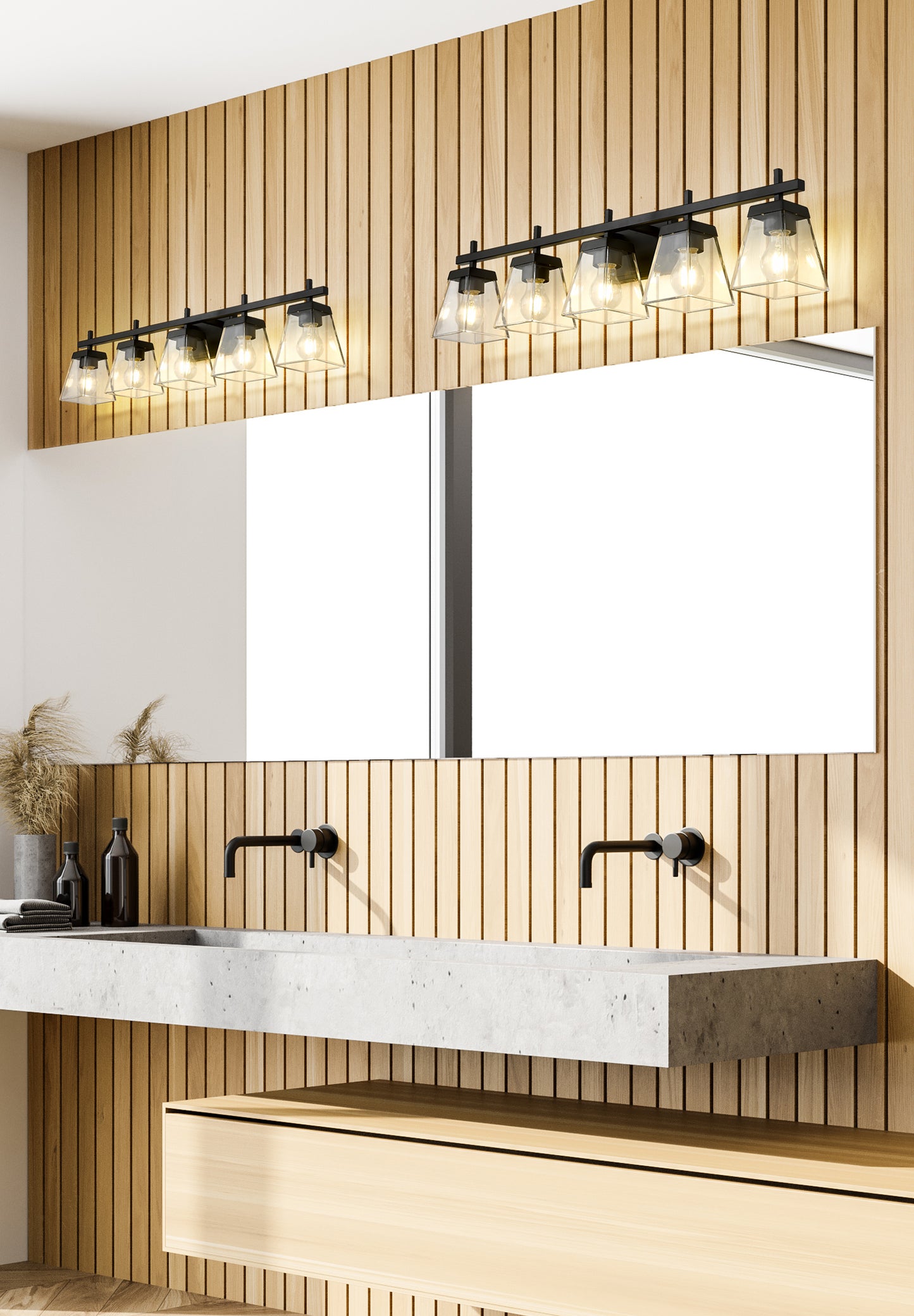 819-5V-MB - Lauren 5 Light 39" Vanity - Matte Black