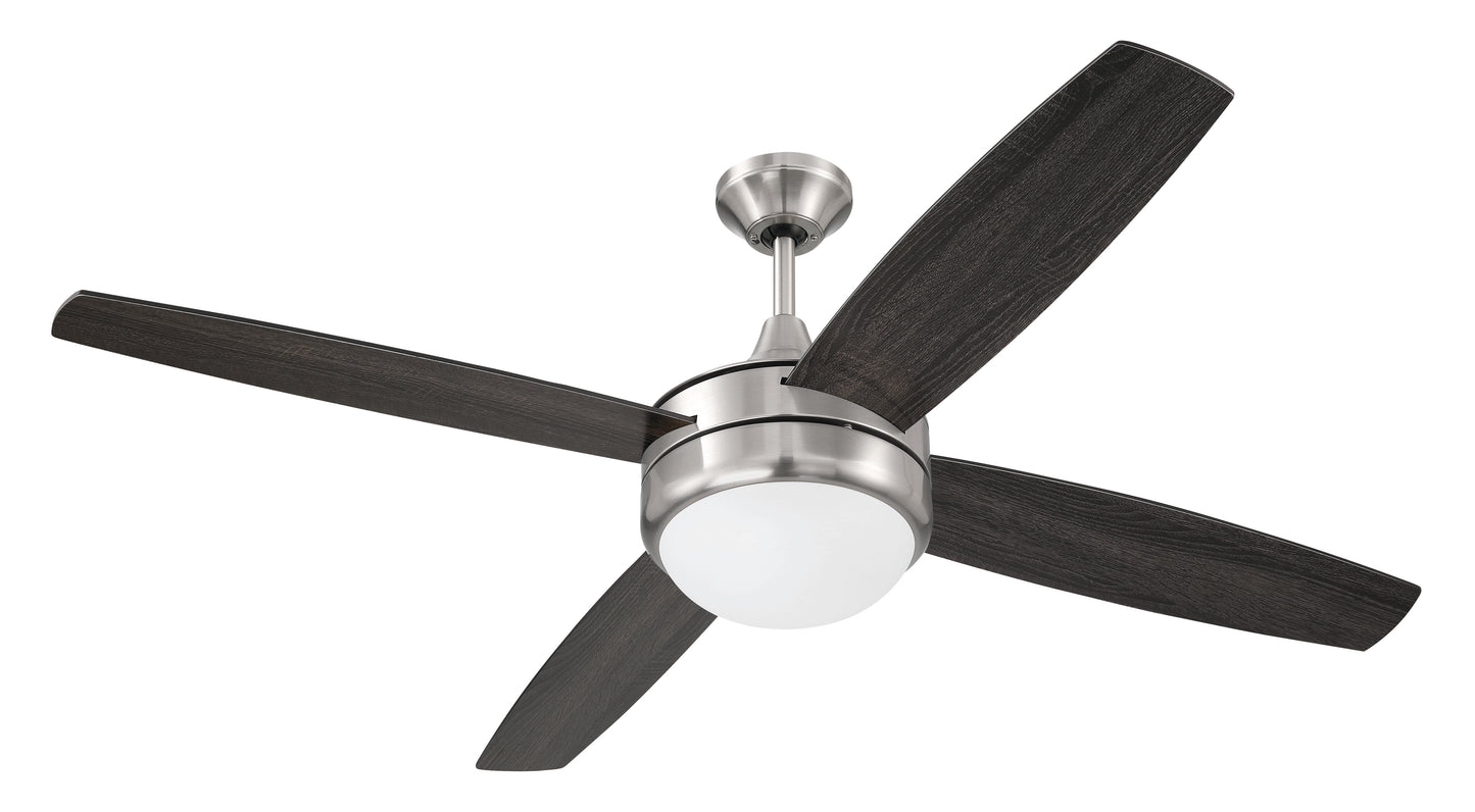 PHZ52BNK4-BNGW - Phaze II 4- Blade 52" 4 Blade Ceiling Fan with Light Kit - Brushed Nickel