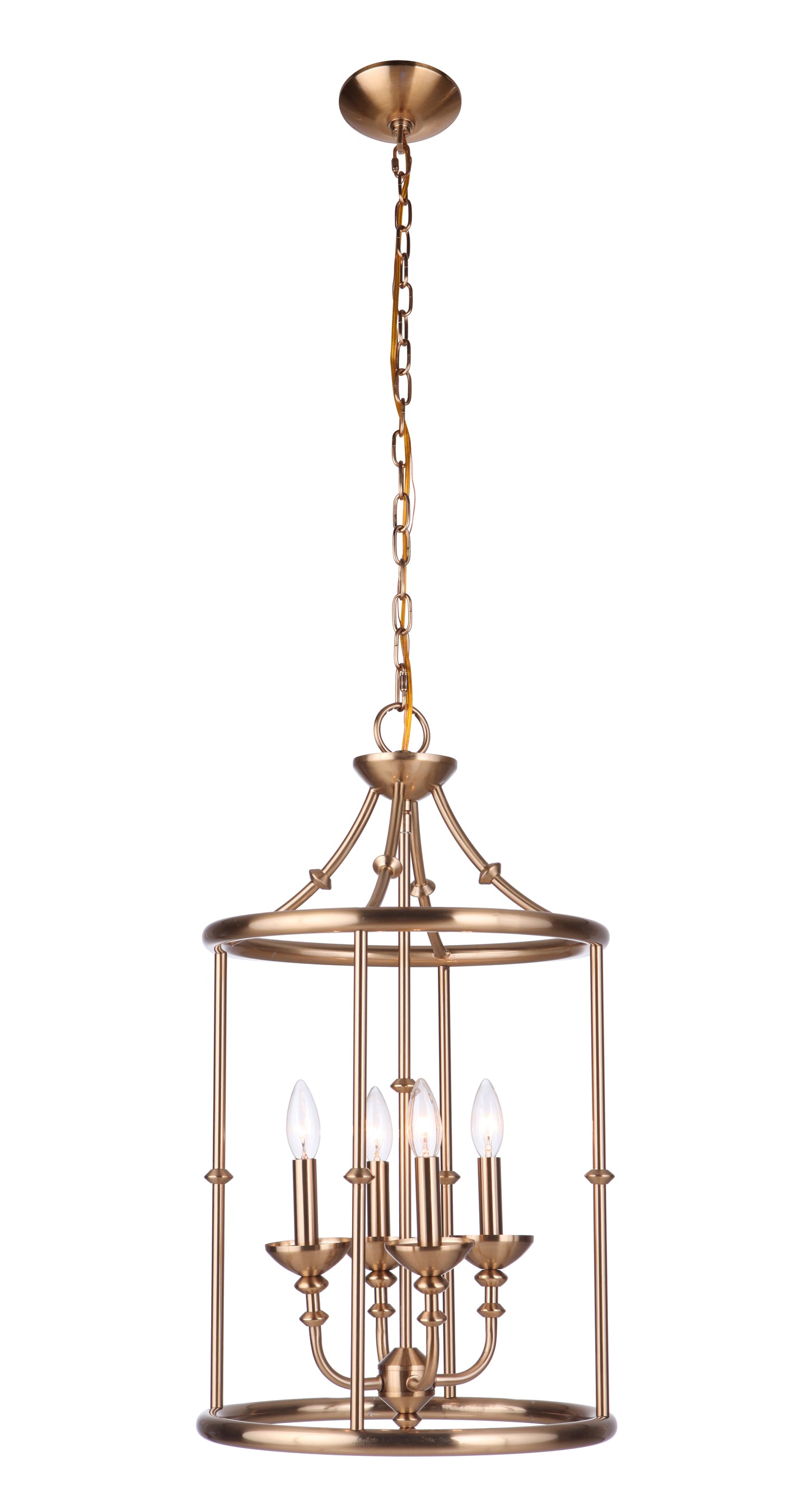 53734-SB - Marlowe 4 Light 15" Wide Foyer Light - Satin Brass
